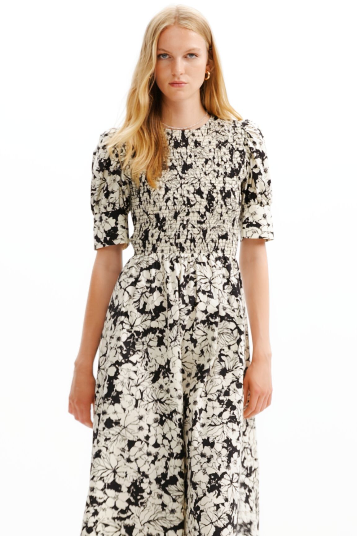 Vestido midi flores