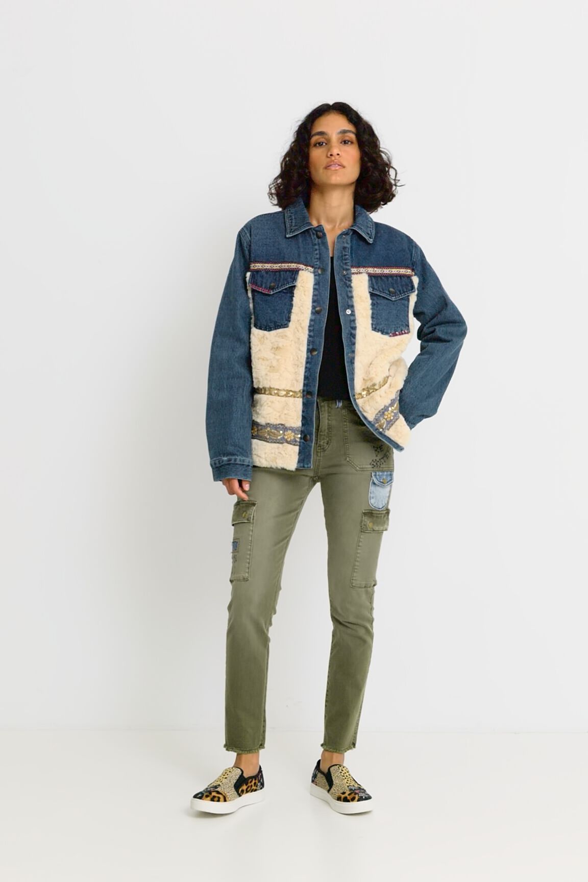 Chaqueta h&iacute;brida vaquera borreguito