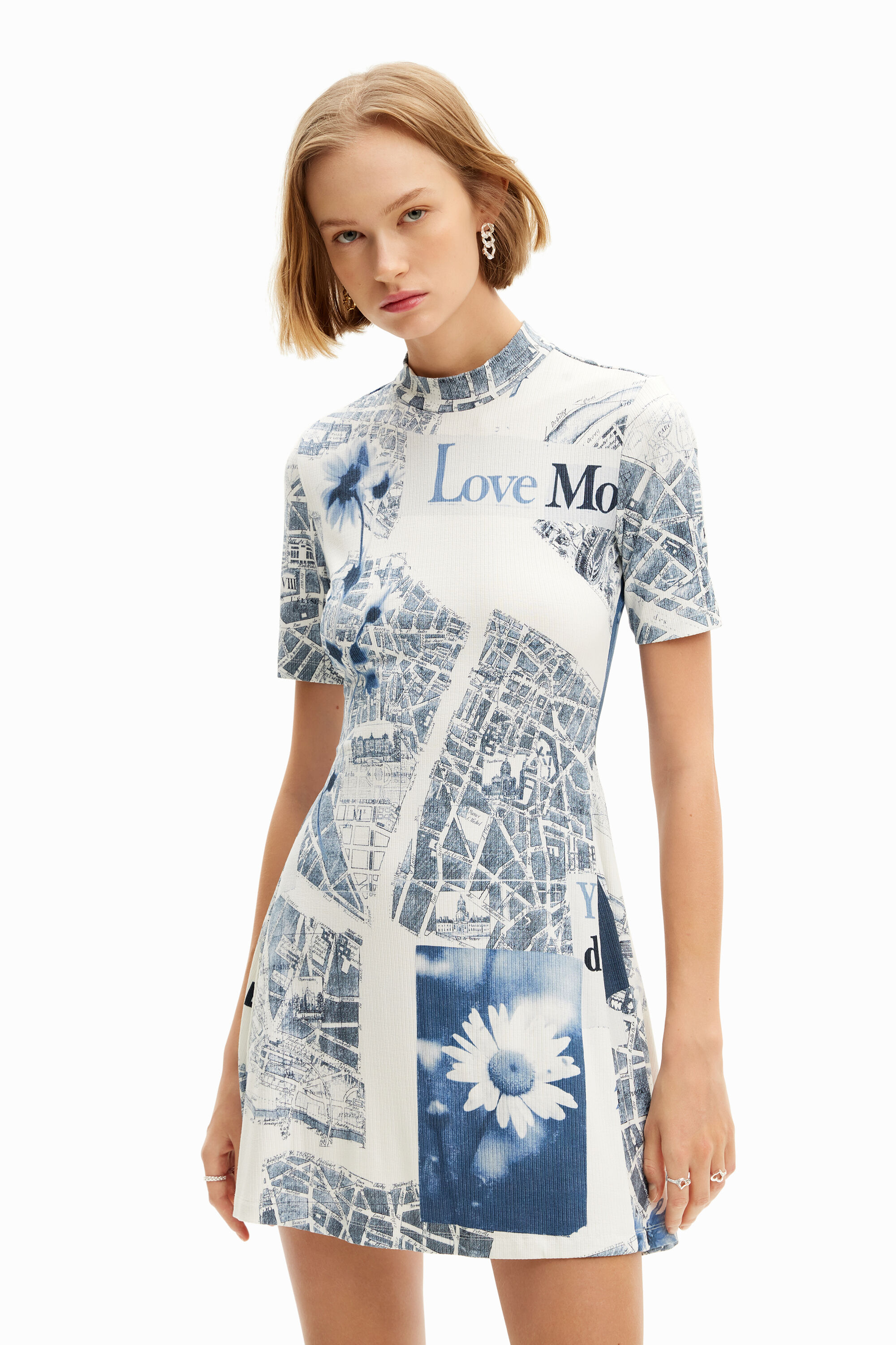 Vestido corto skater mapas
