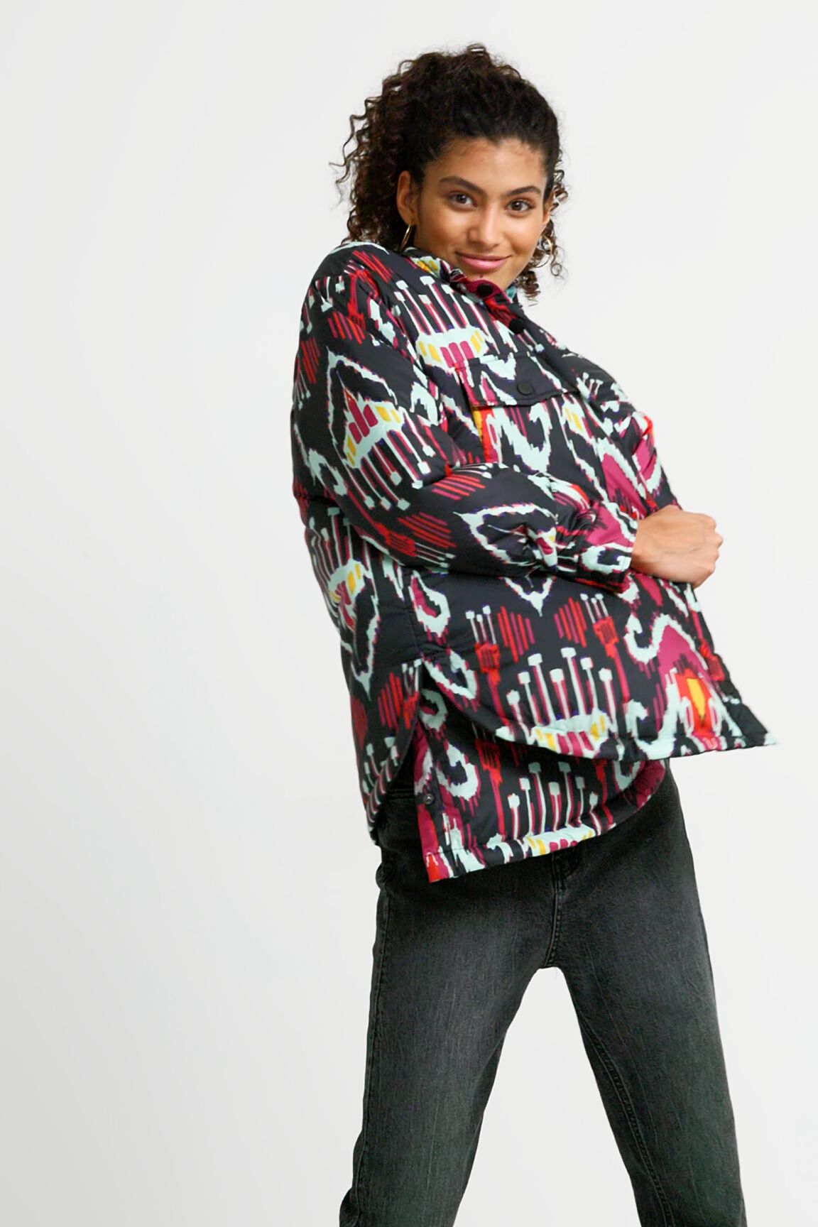 Sobrecamisa acolchada estampada