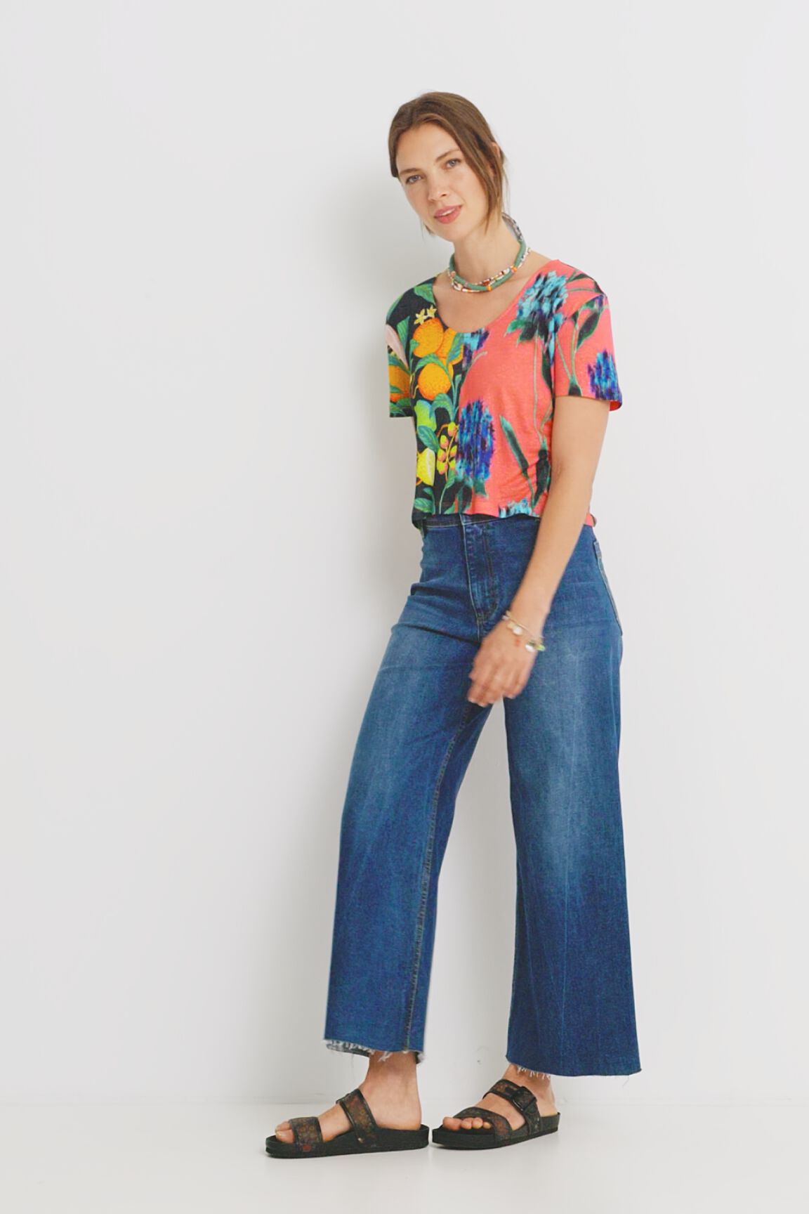 Camiseta loose lino y viscosa