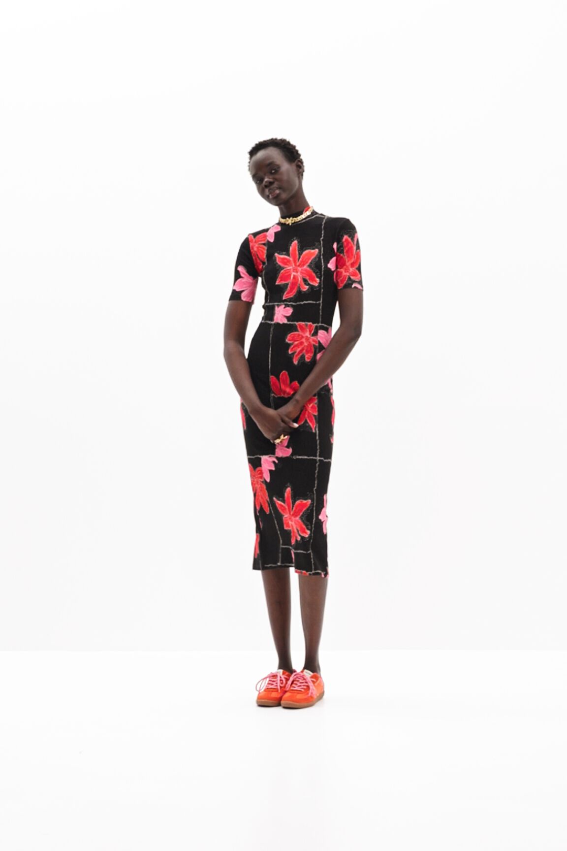 Vestido midi canal&eacute; flores