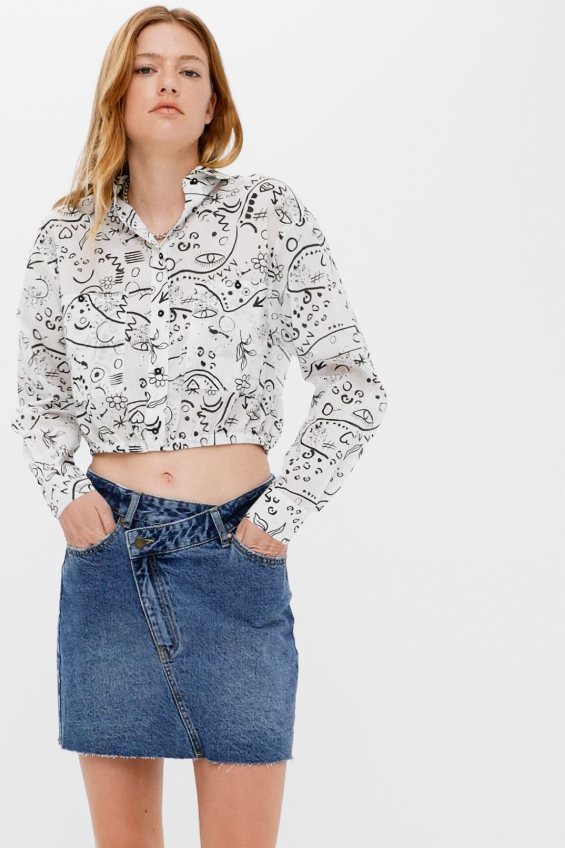 Camisa estampado dibujos handmade