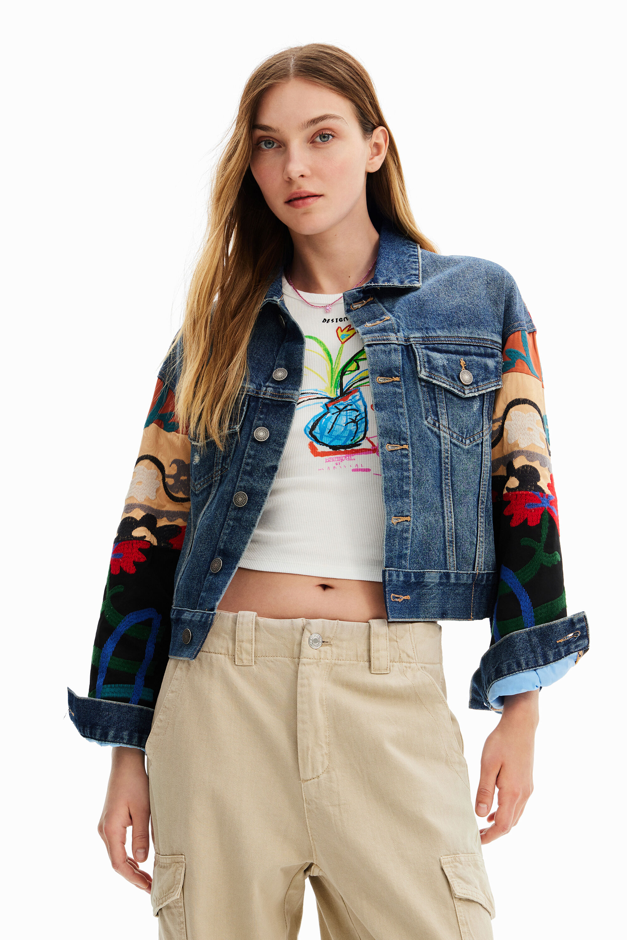 Chaqueta vaquera trucker &eacute;tnica