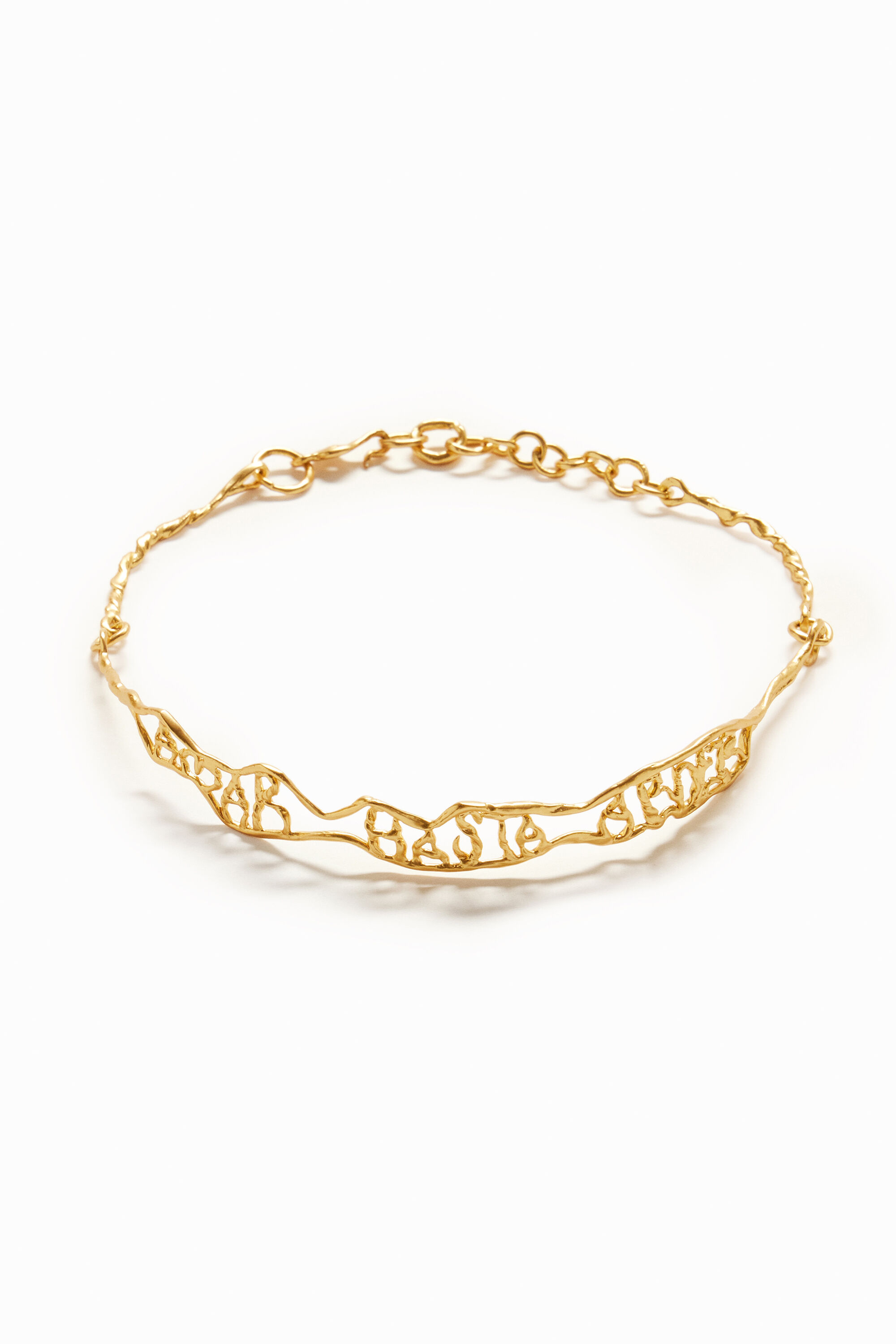 Choker mensaje estrecho ba&ntilde;o oro Zalio