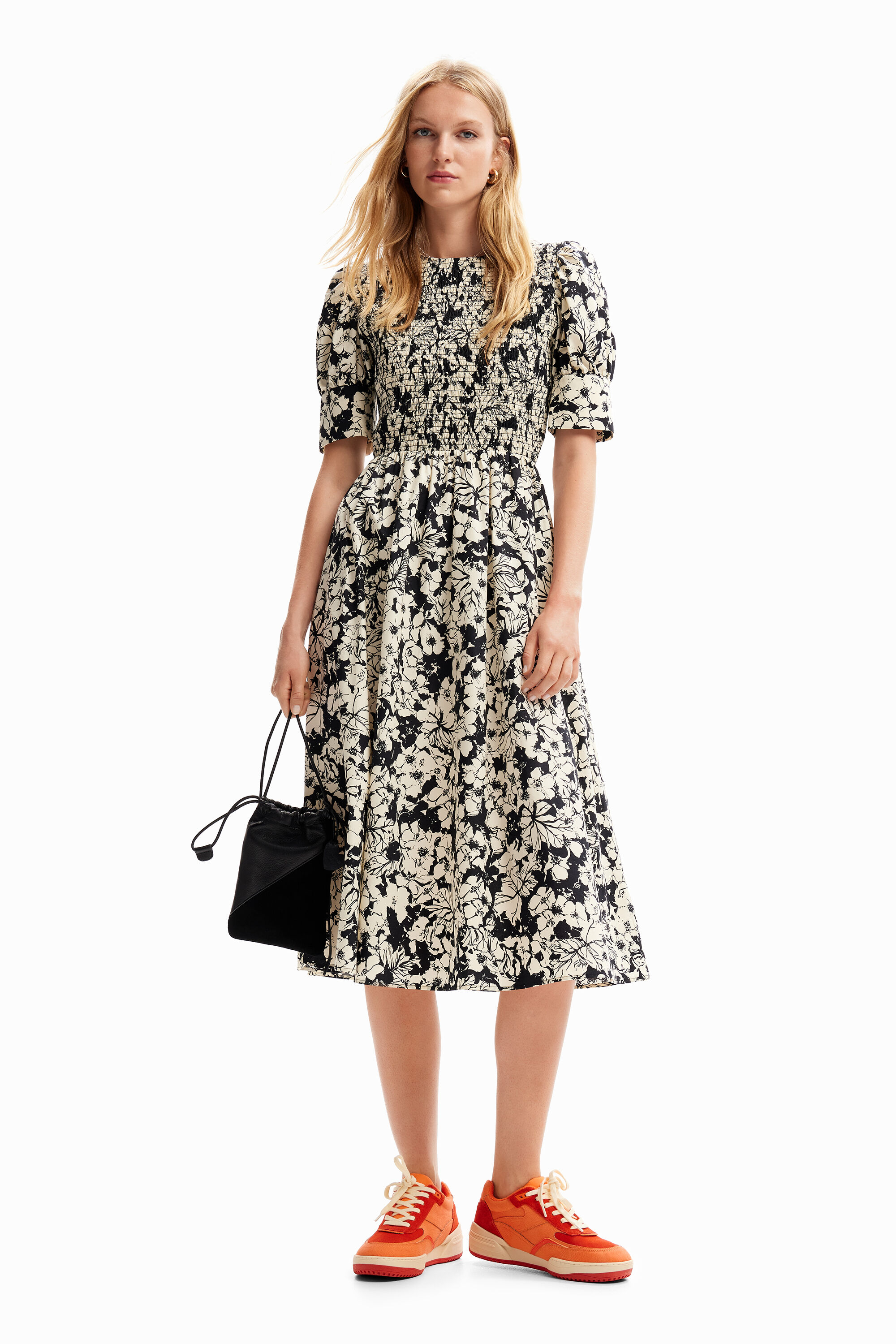 Vestido midi flores