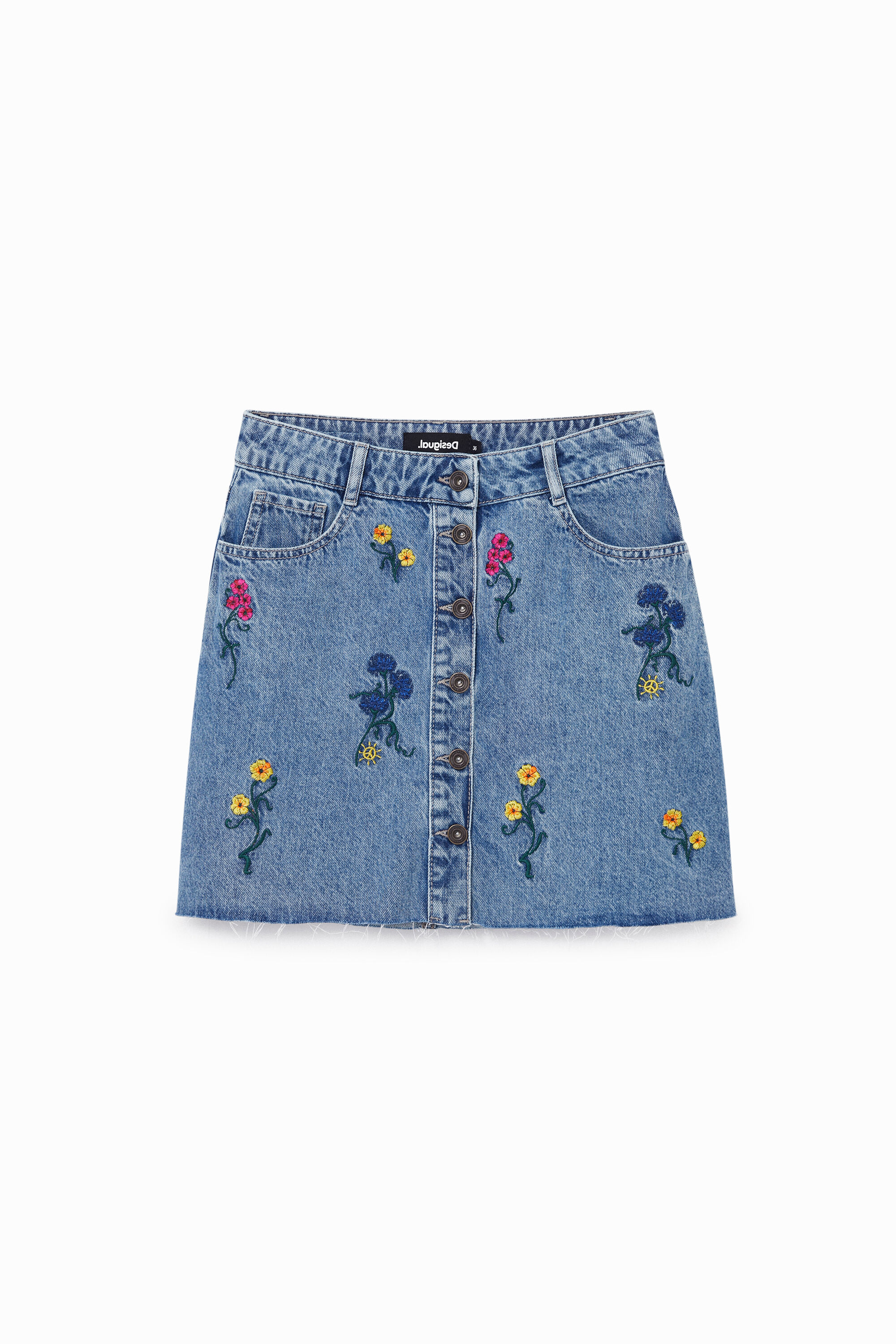 Minifalda vaquera floral