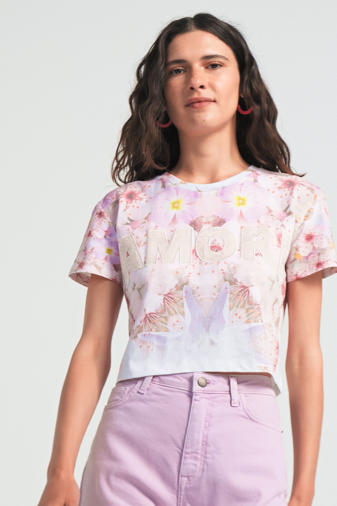 Camiseta crop Amore