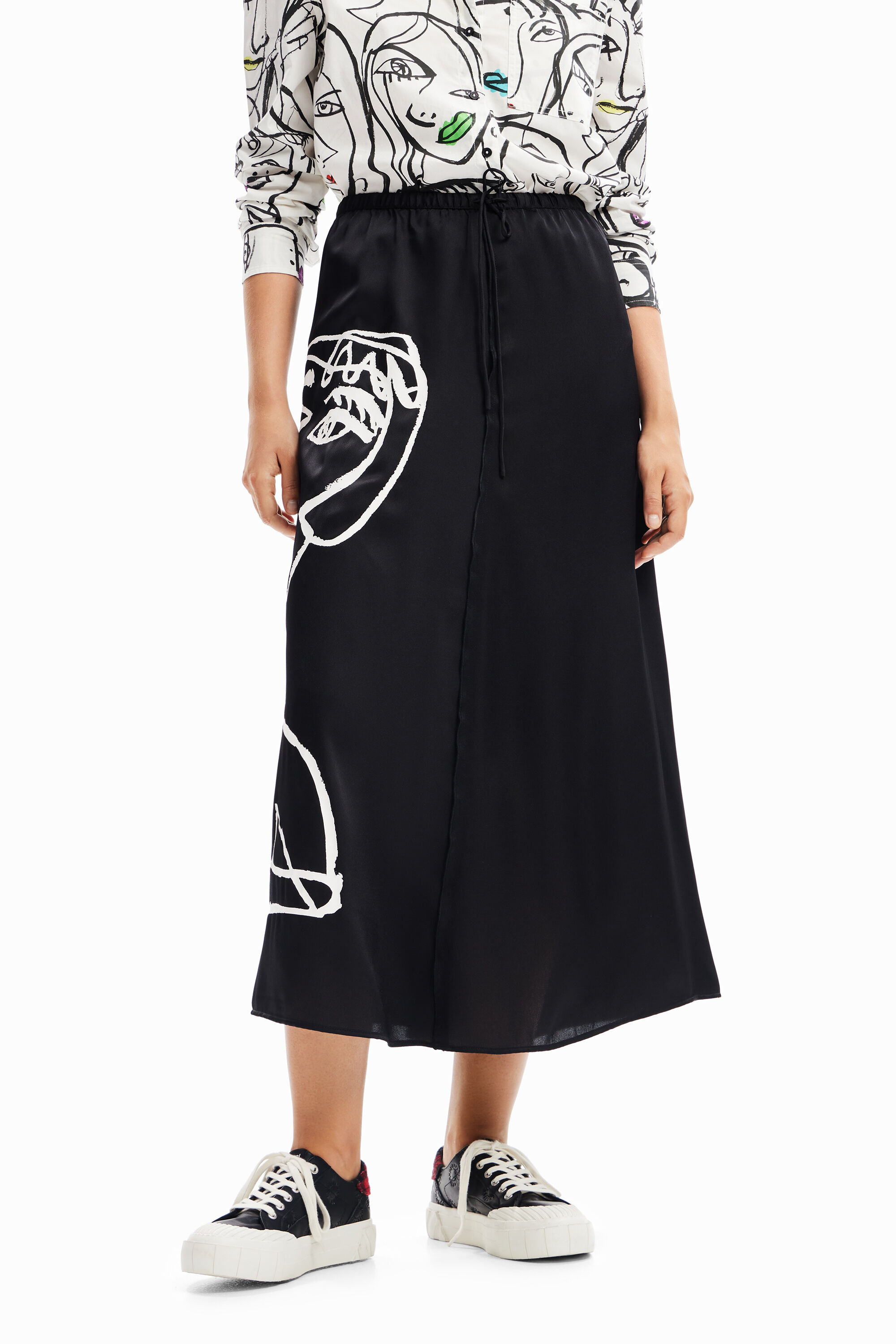 Falda midi cara arty