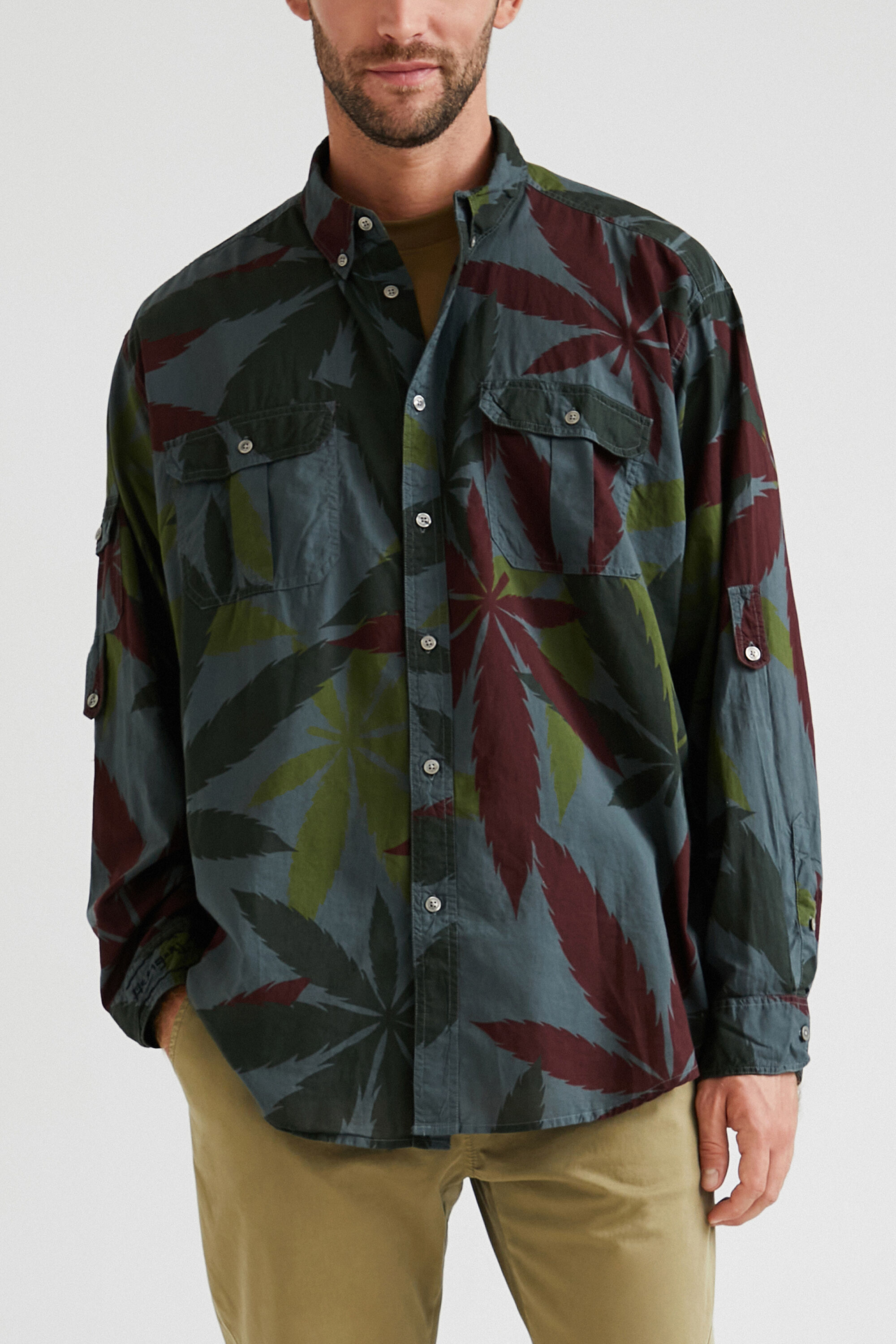 Camisa algod&oacute;n estampada