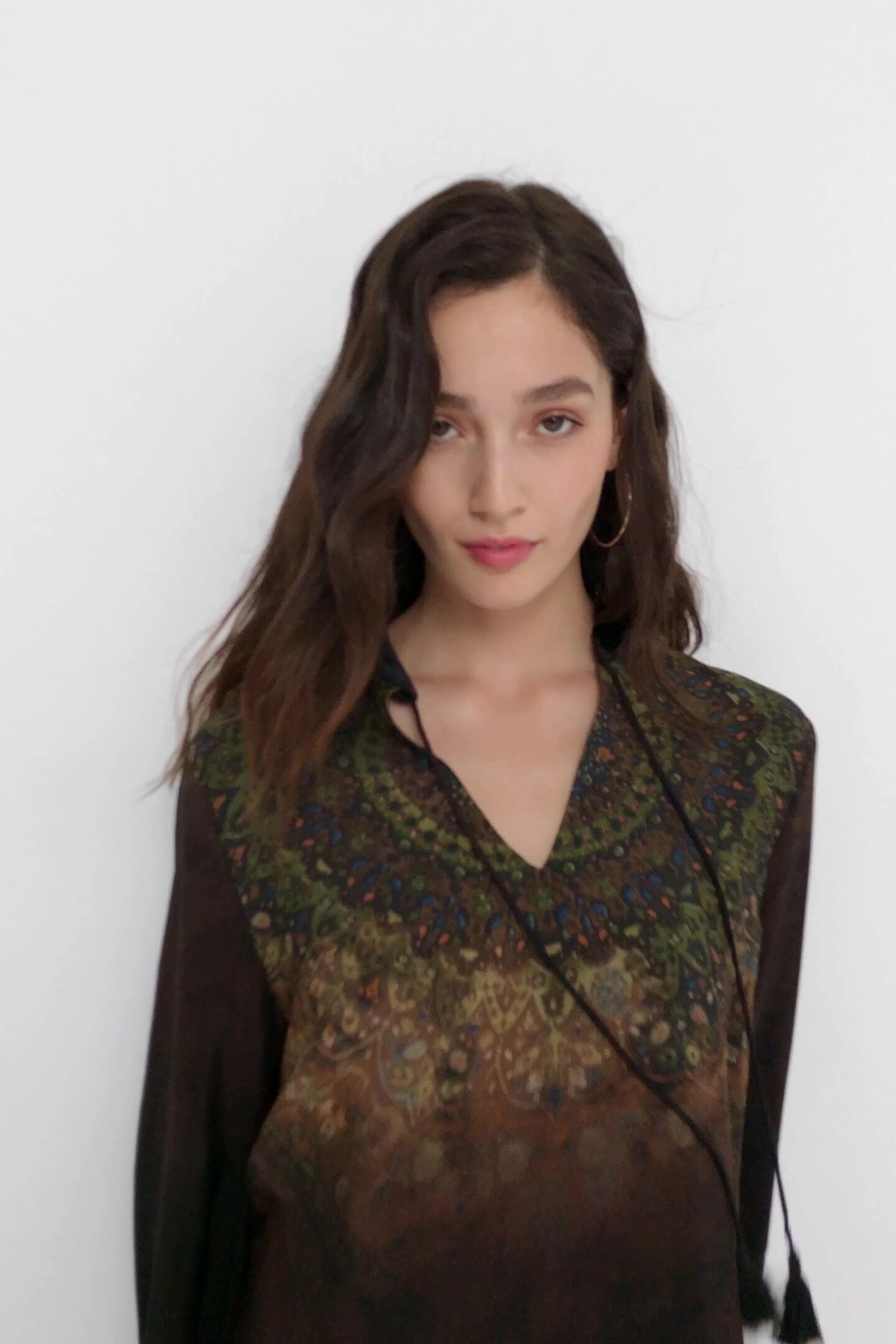 Blusa estampada manga 3/4
