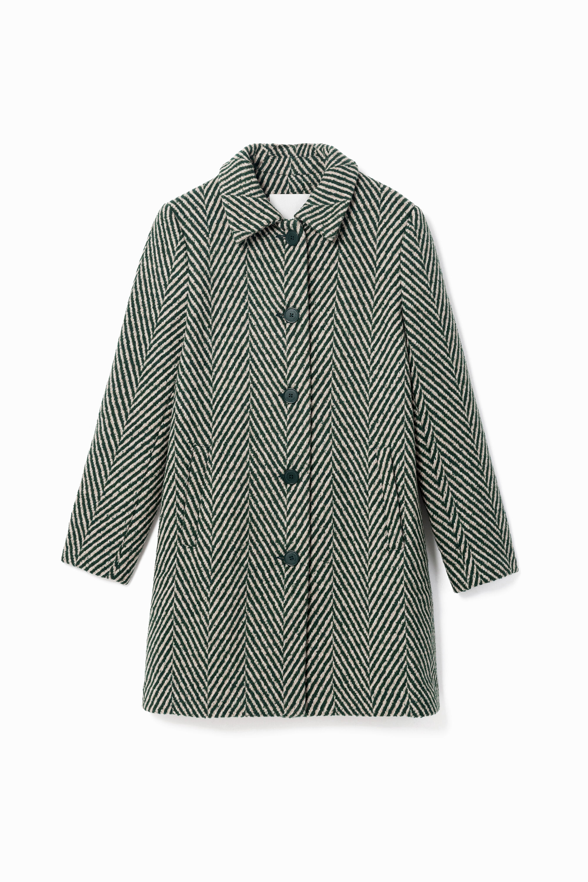 Abrigo pa&ntilde;o verde zigzag