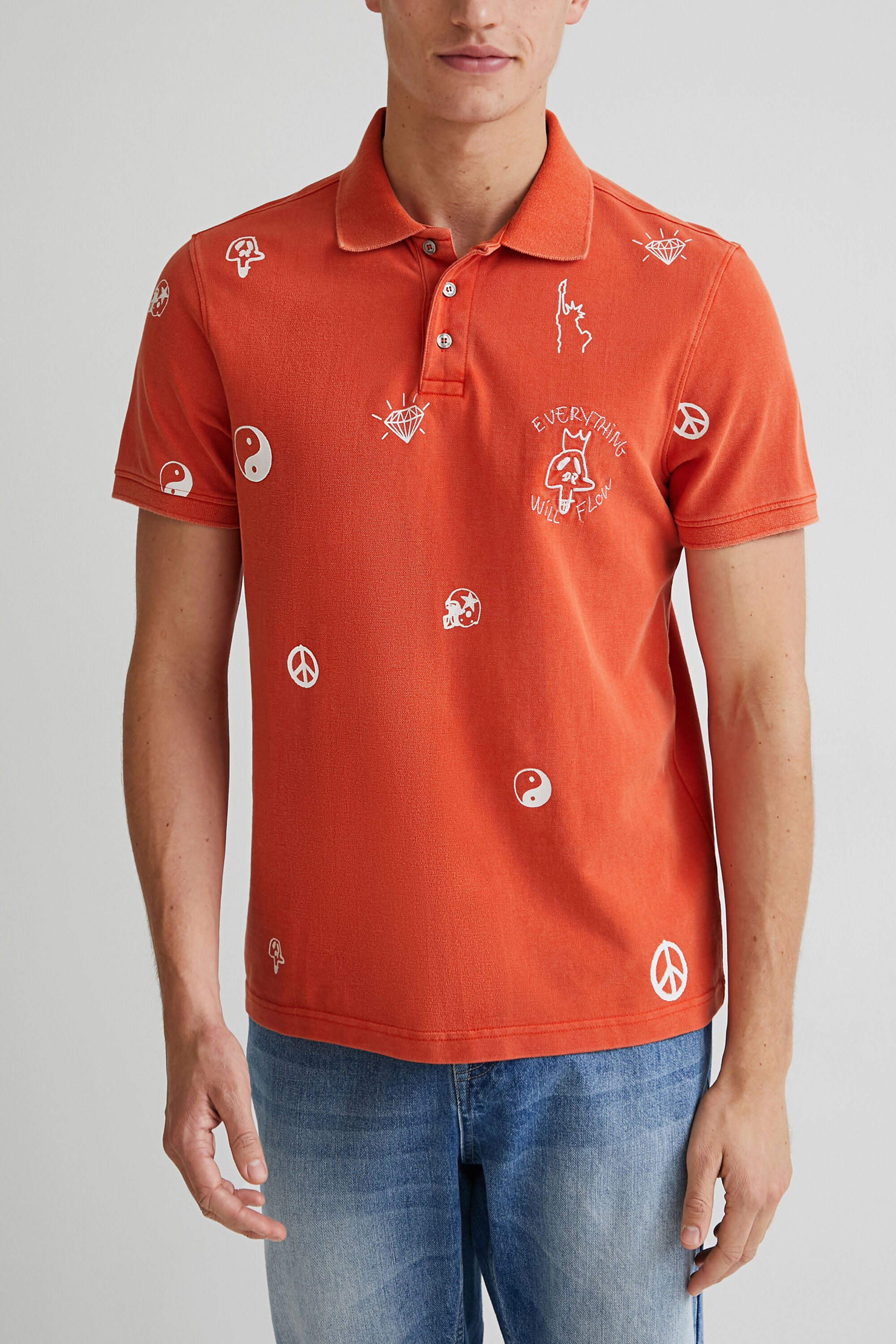 Polo manga corta "Everything will flow"