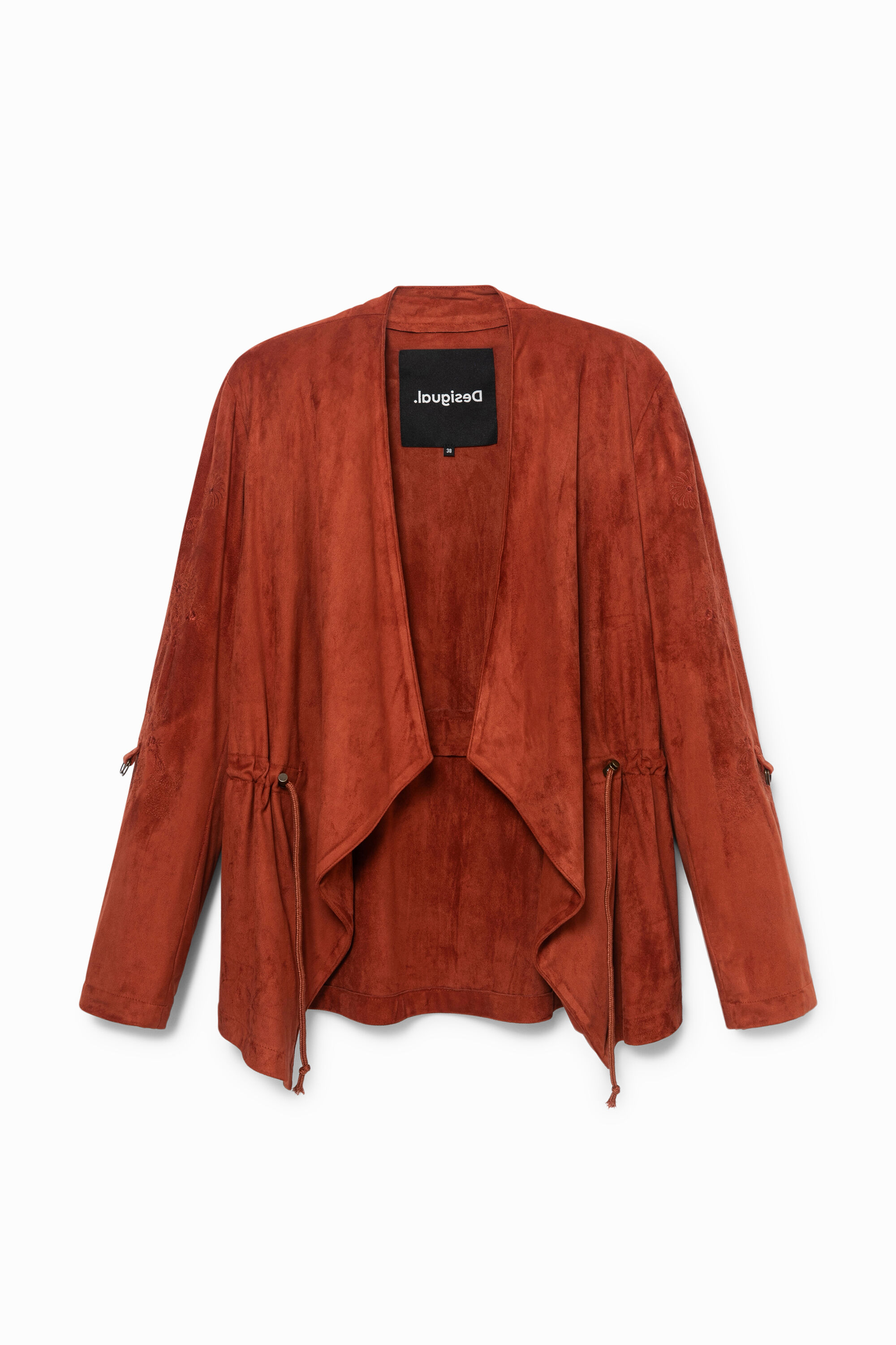 Blazer abierta efecto piel