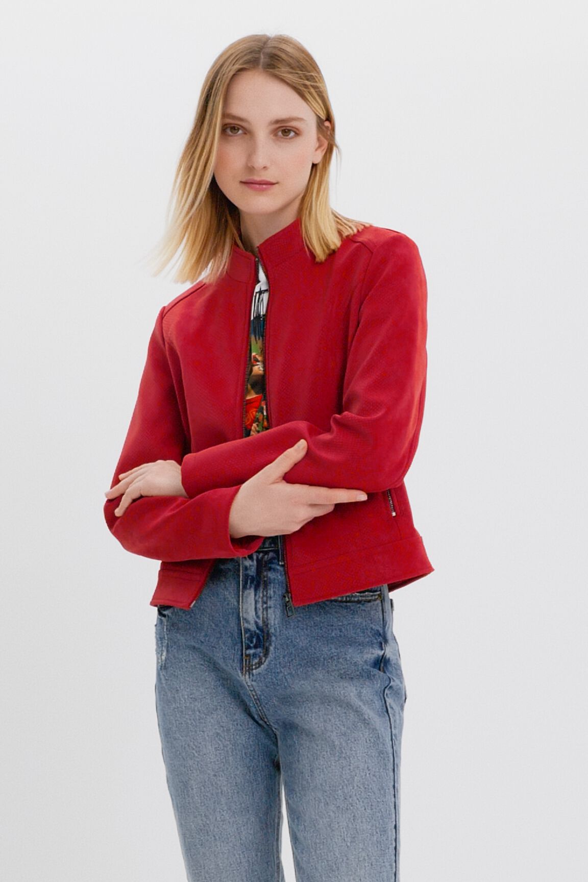 Chaqueta efecto ante