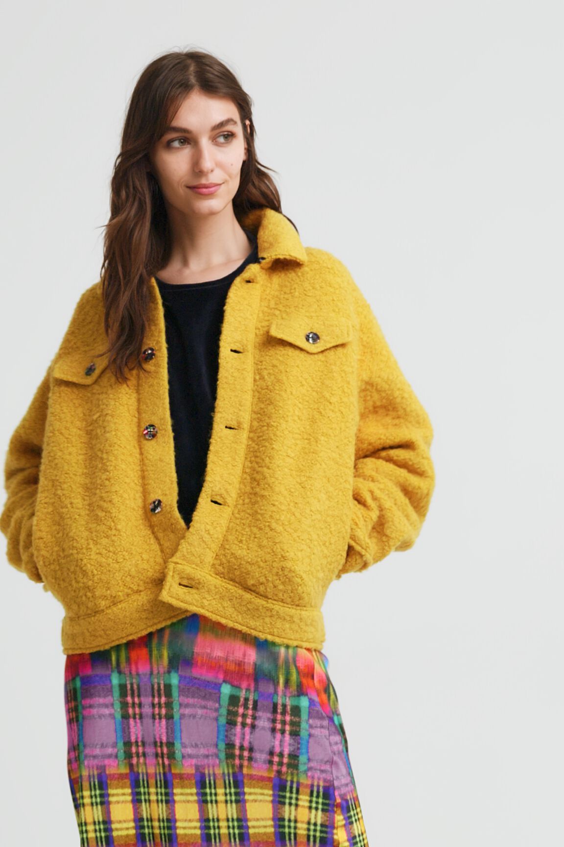Chaqueta trucker lana