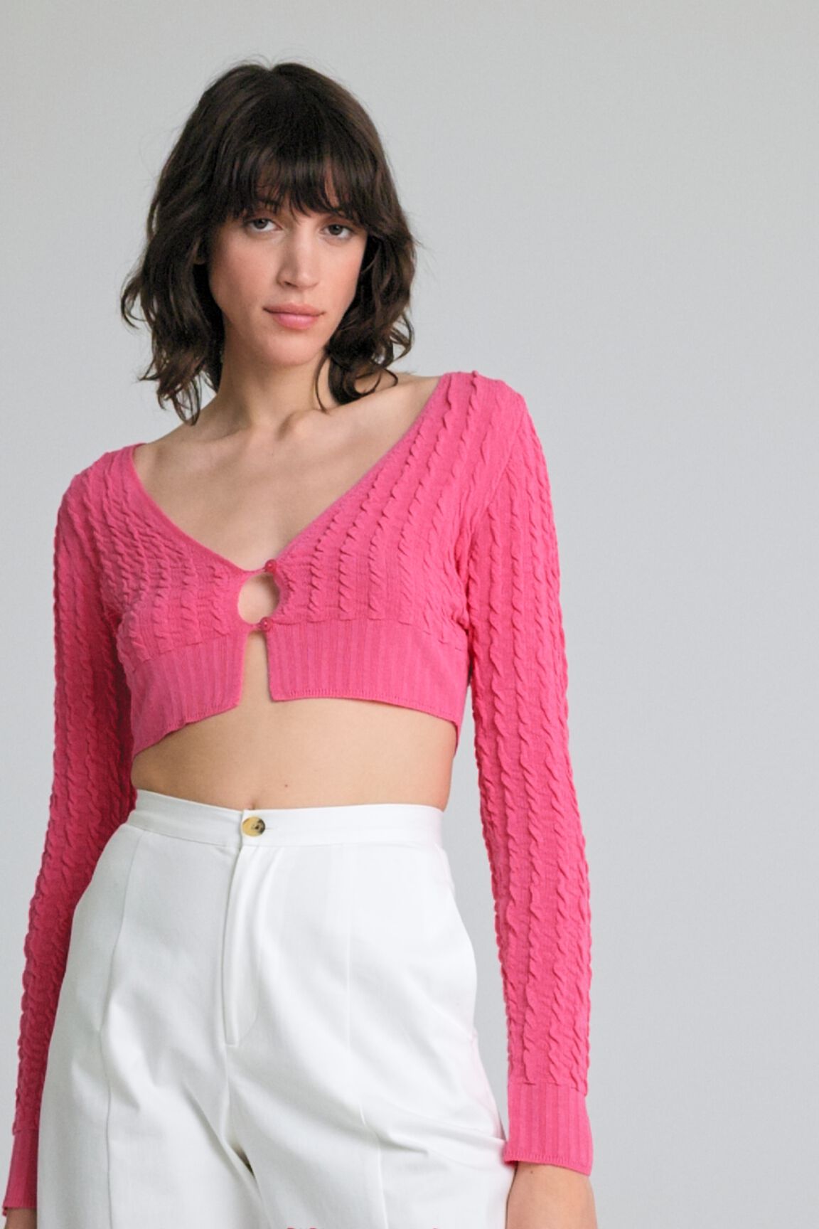 Chaqueta punto cropped