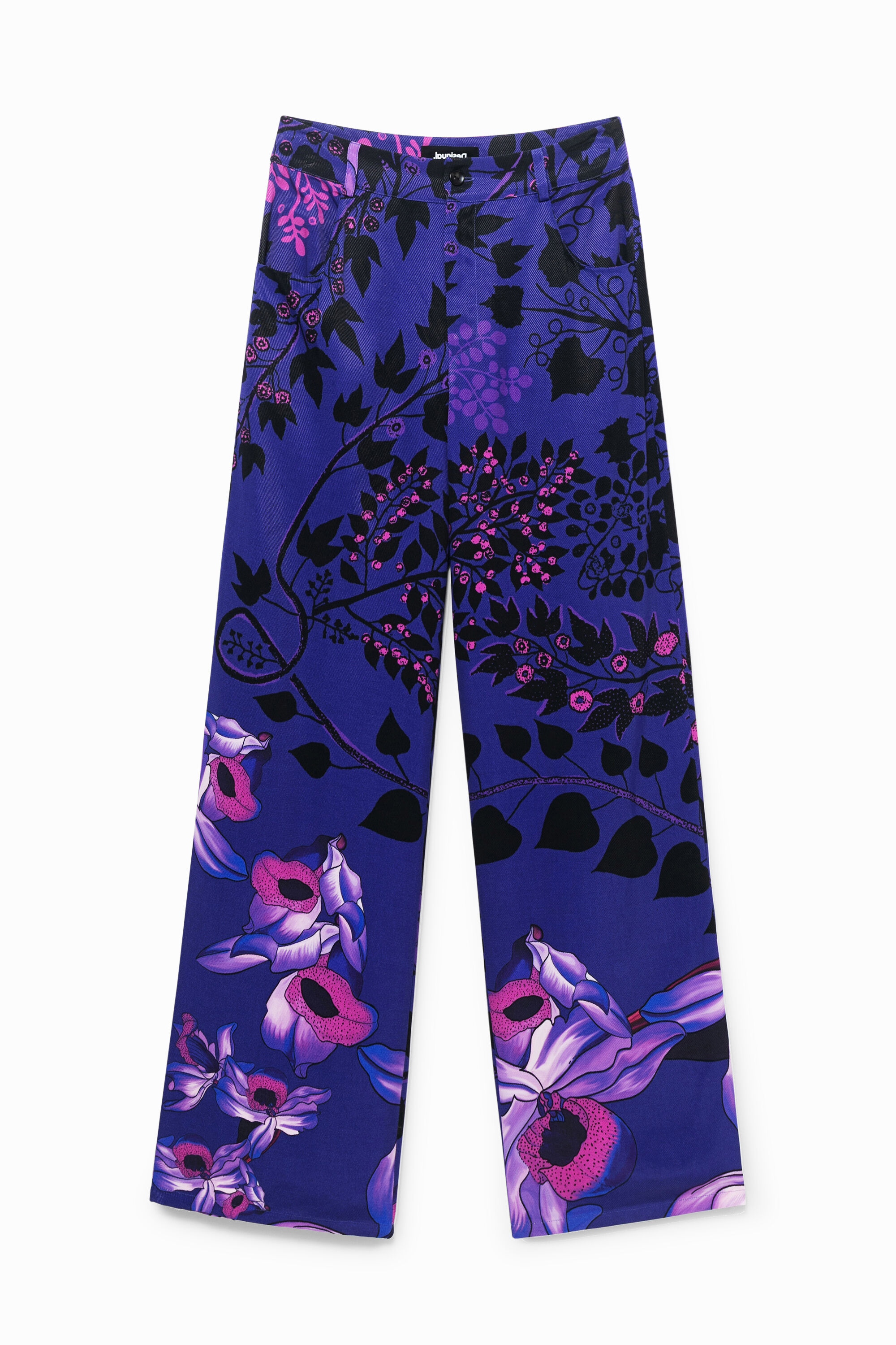 Pantal&oacute;n pata ancha flores
