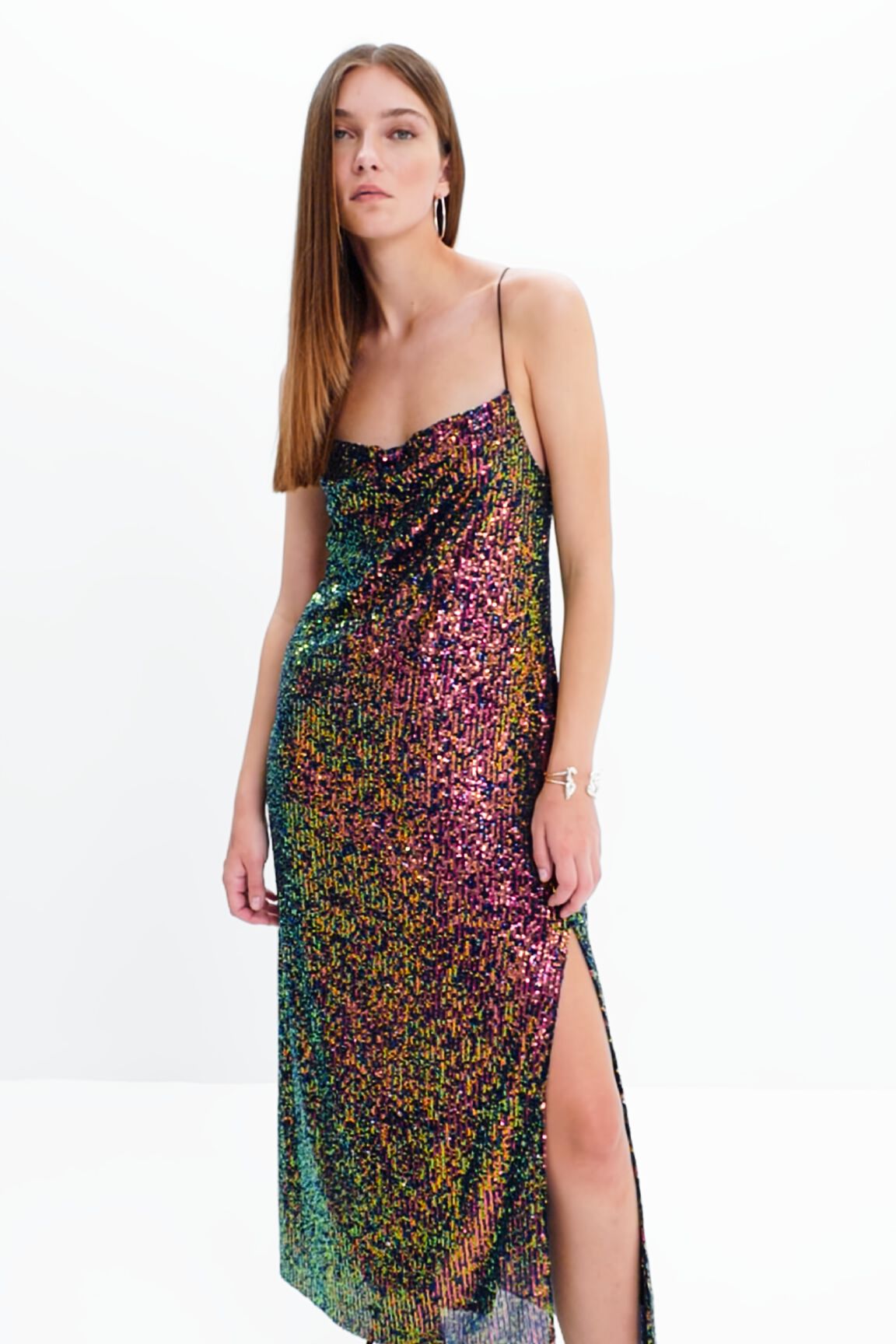 Vestido midi lentejuelas