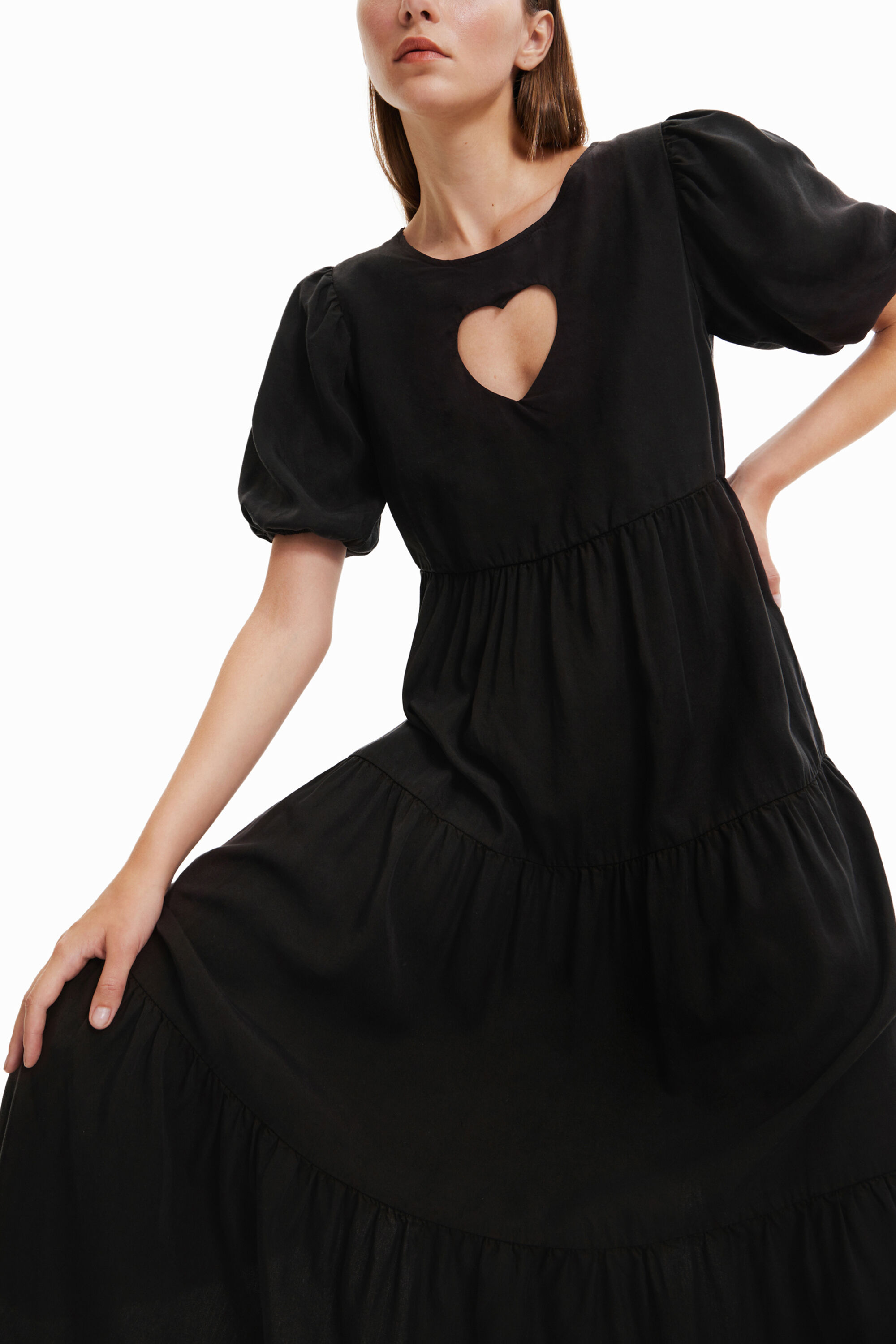 Vestido midi coraz&oacute;n