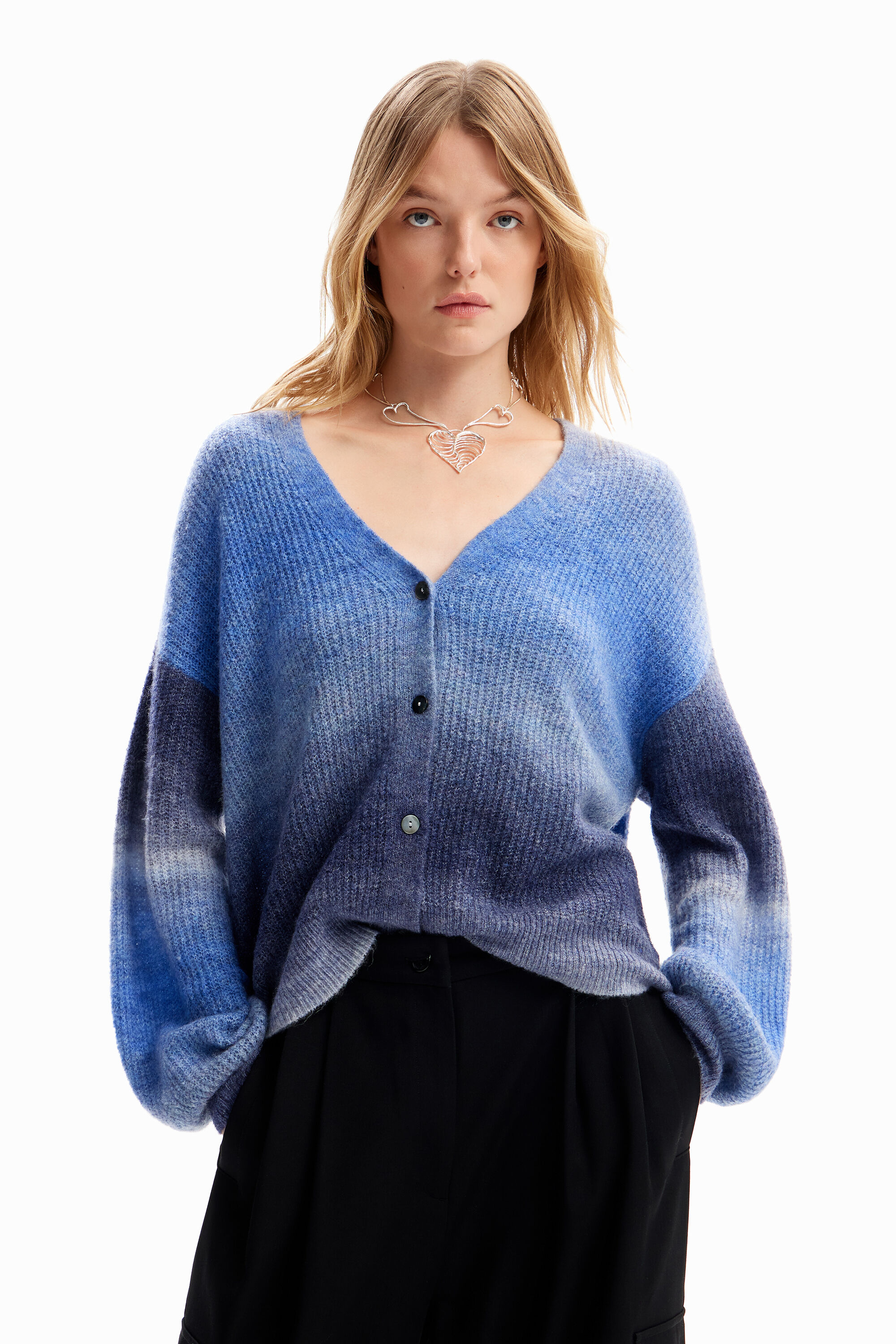 Cardigan oversize degradado