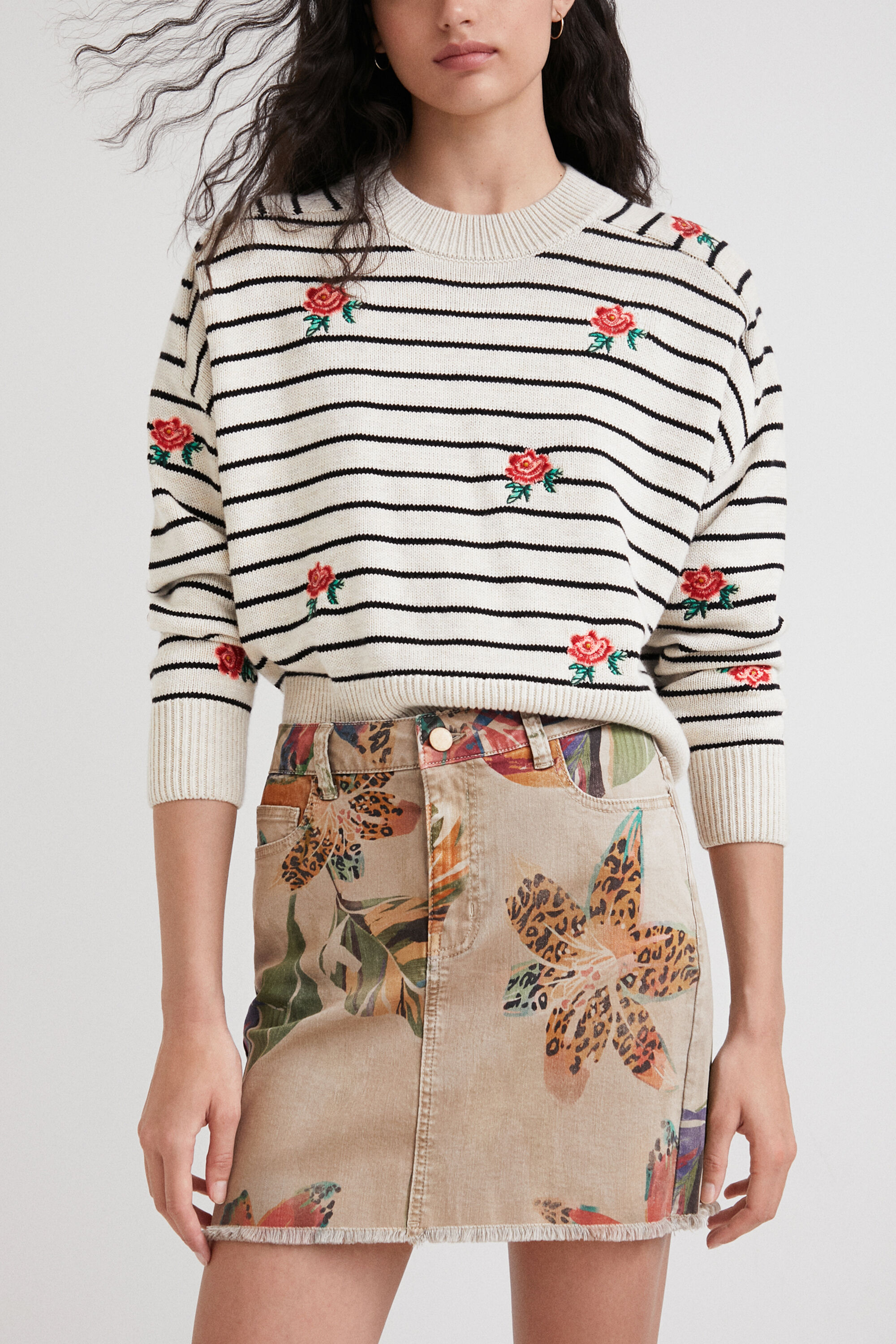 Minifalda de camuflaje floral