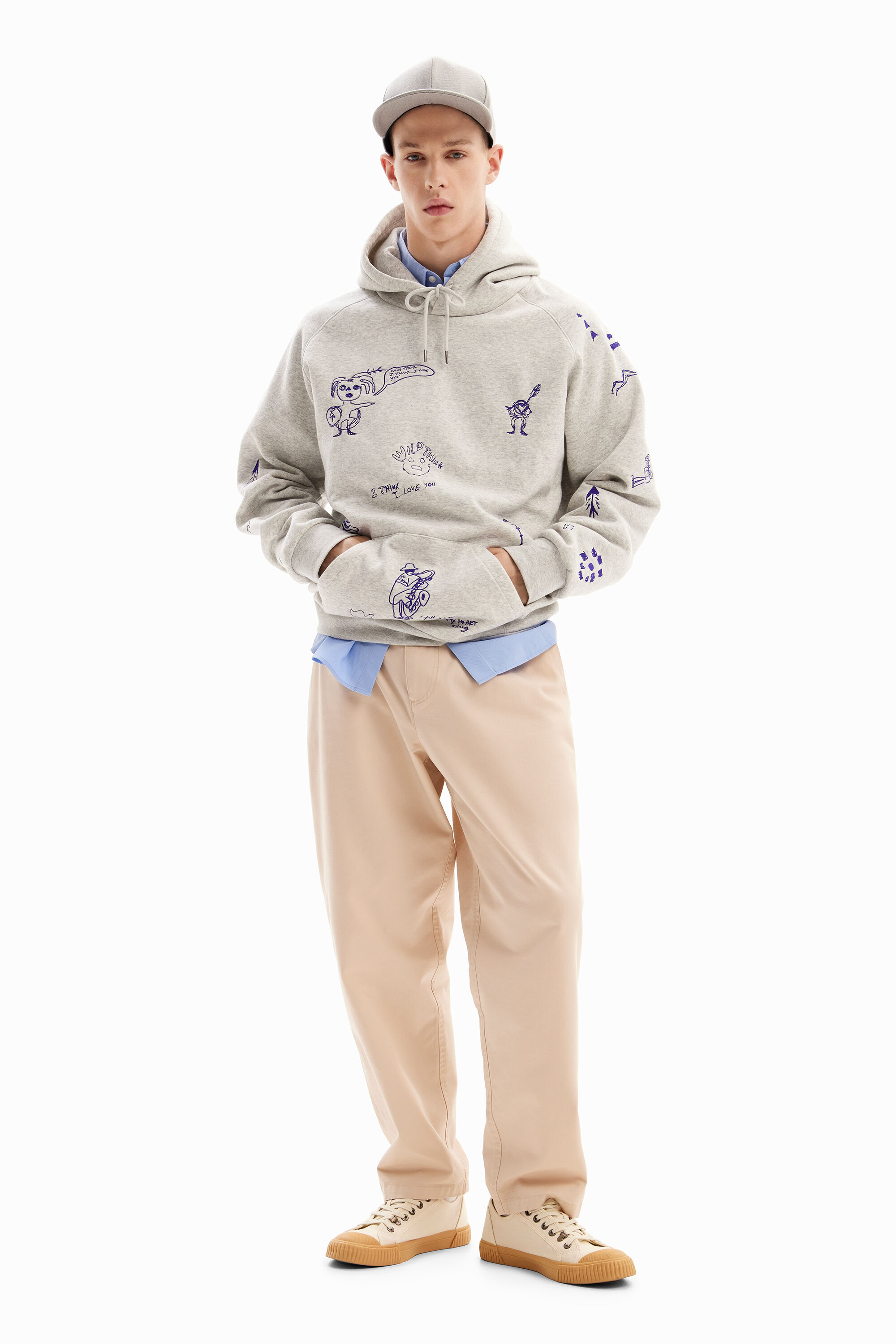 Sudadera capucha bordados