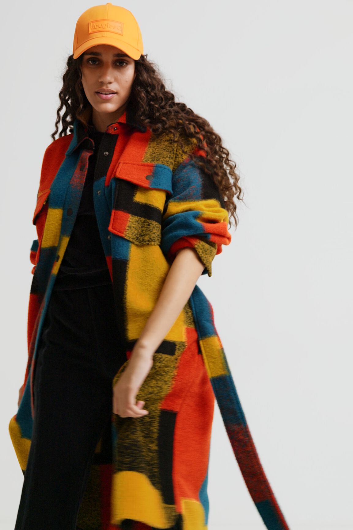 Abrigo largo loose lana colores