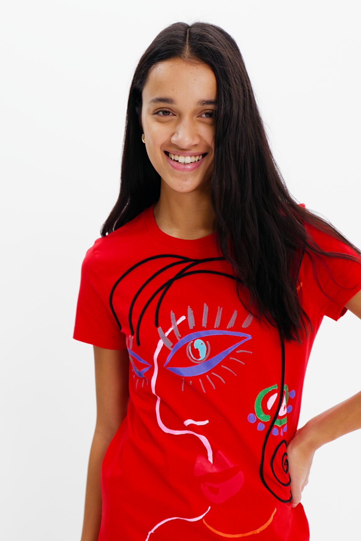 Vestido camiseta cara arty