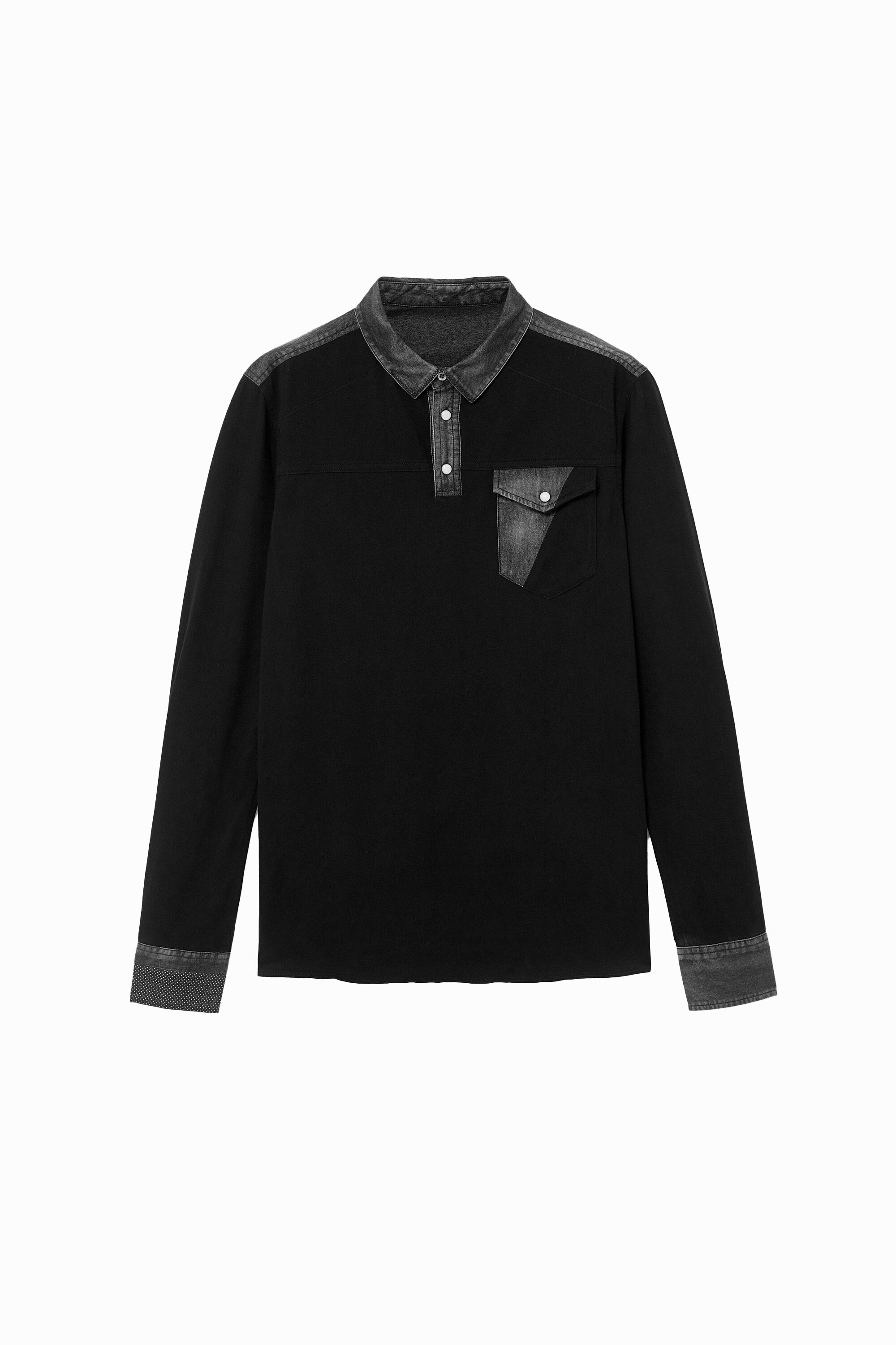 Polo h&iacute;brido manga larga