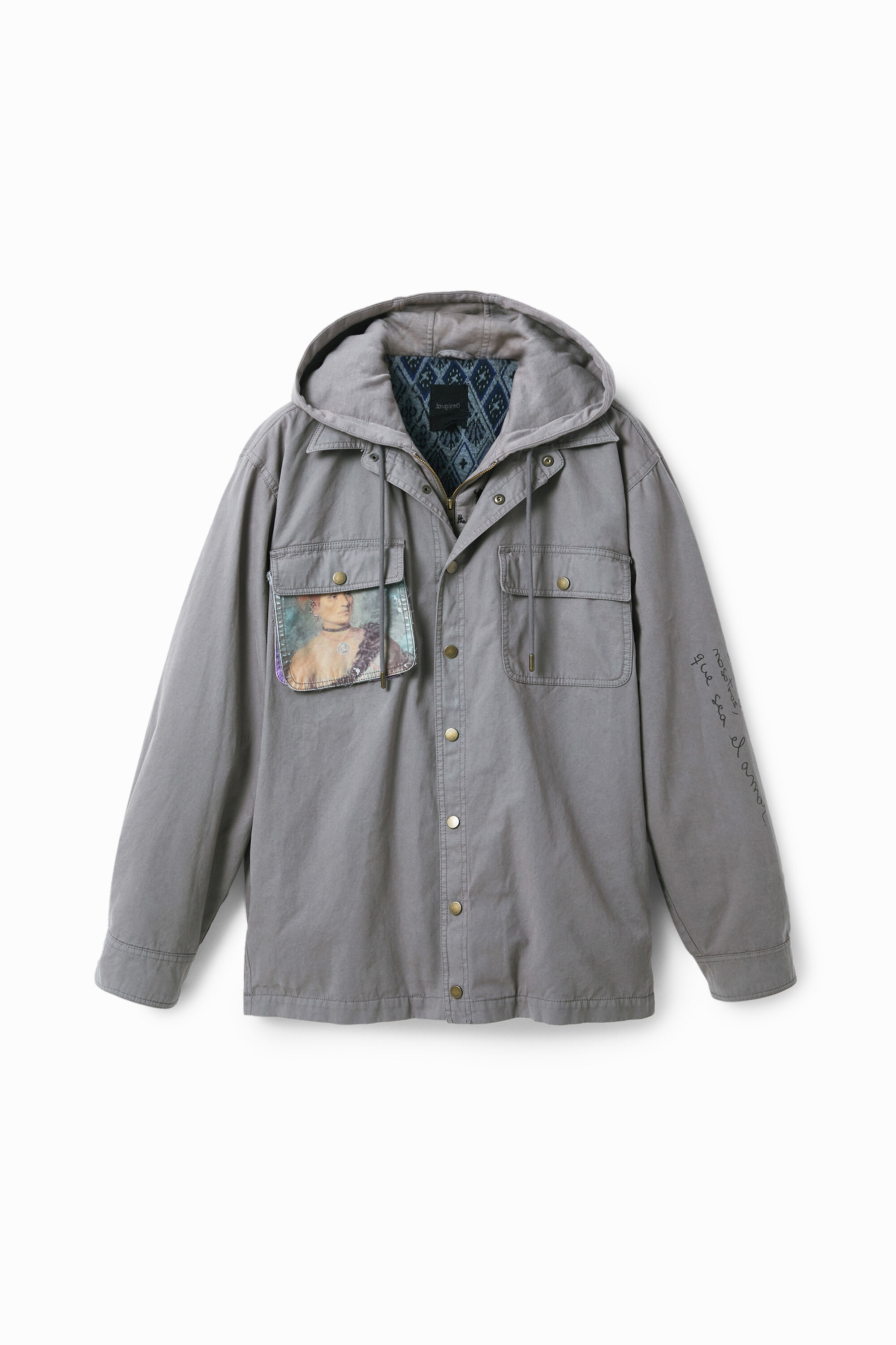 Chaqueta capucha felpa