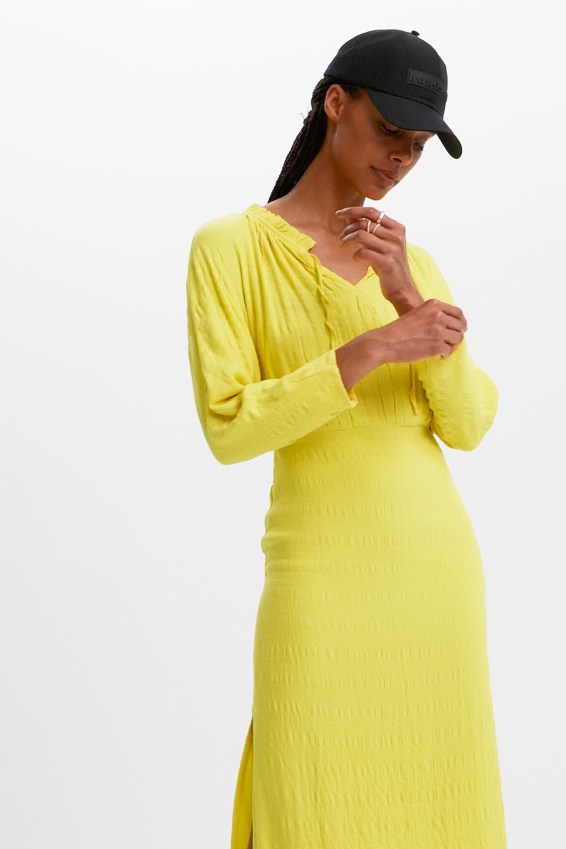 Vestido midi textura