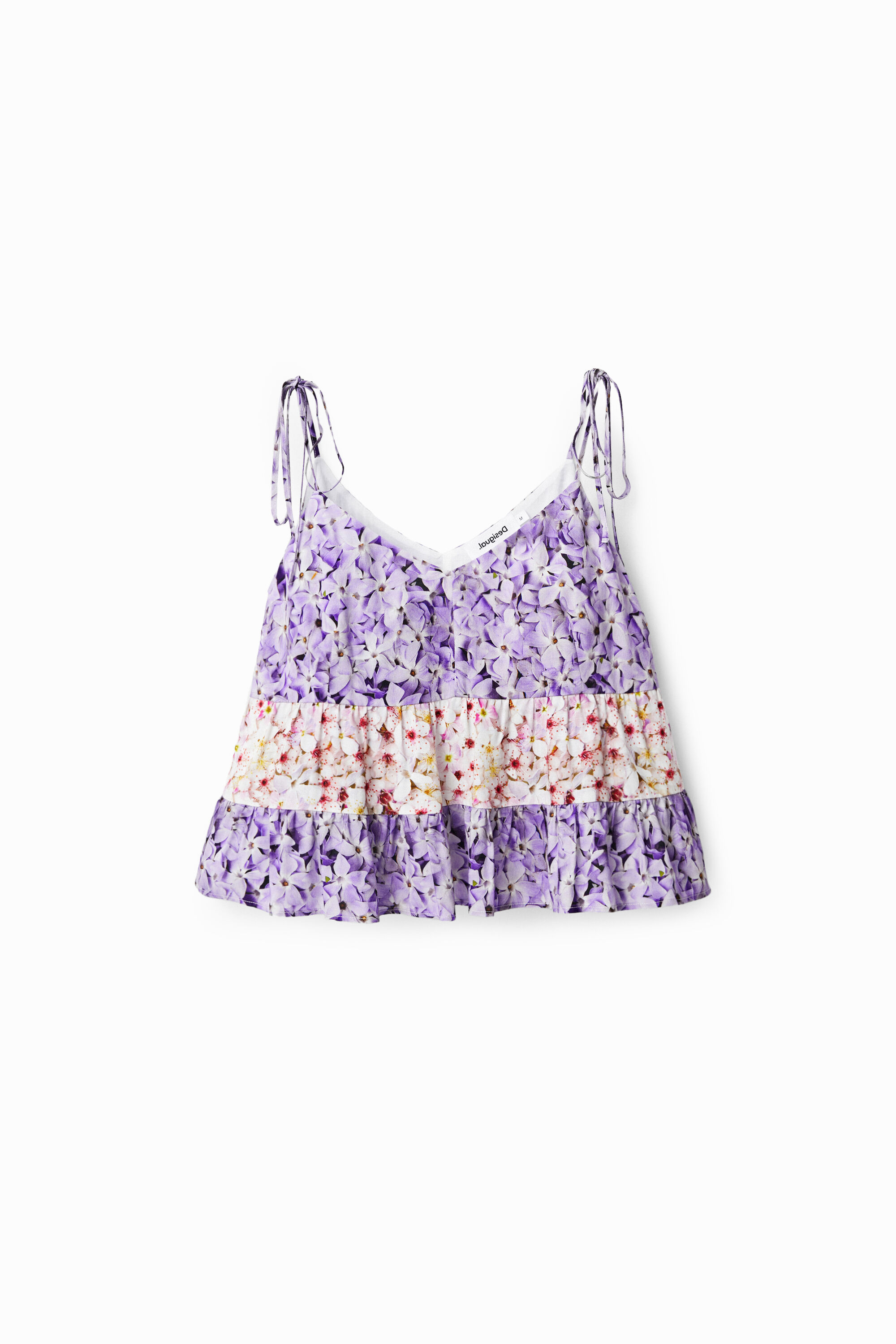 Top de tirantes floral