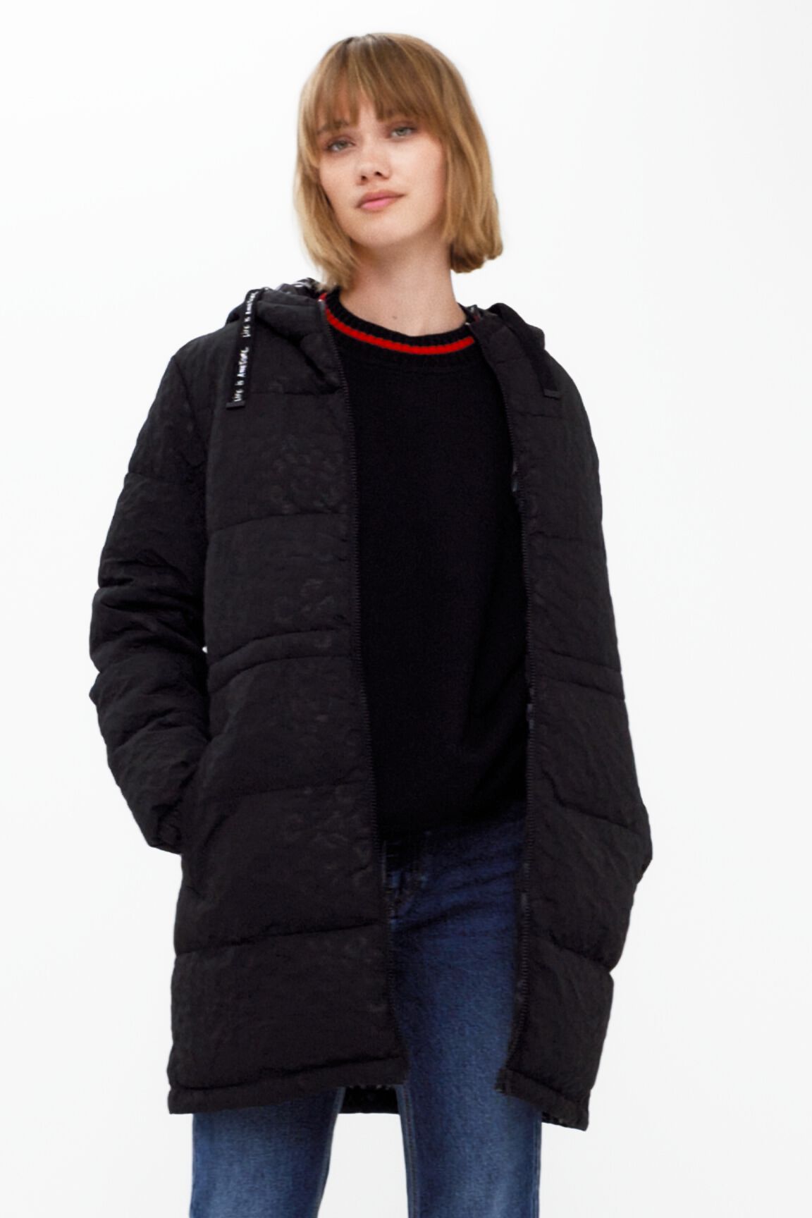 Abrigo padded animal print