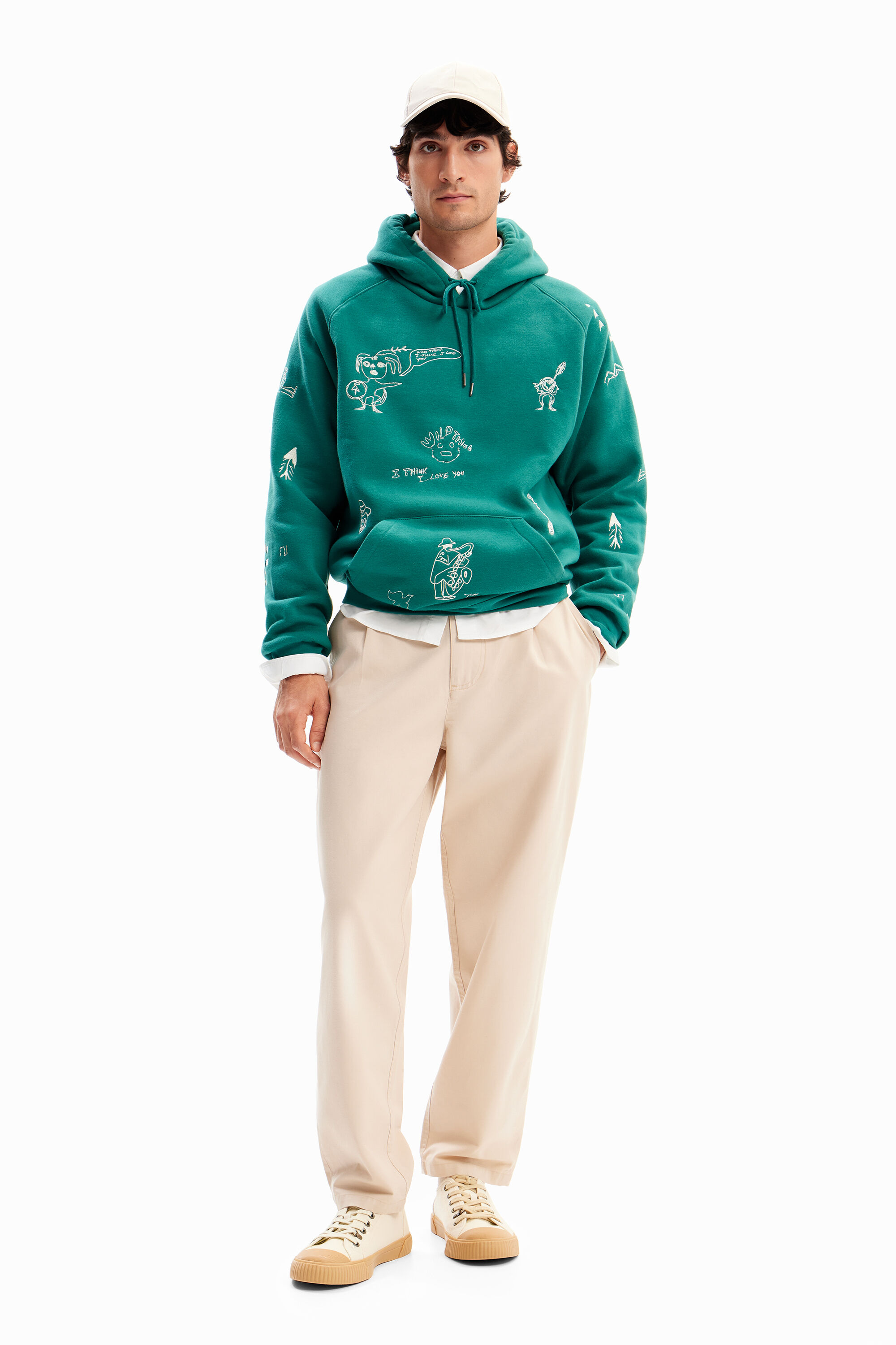 Sudadera capucha bordados