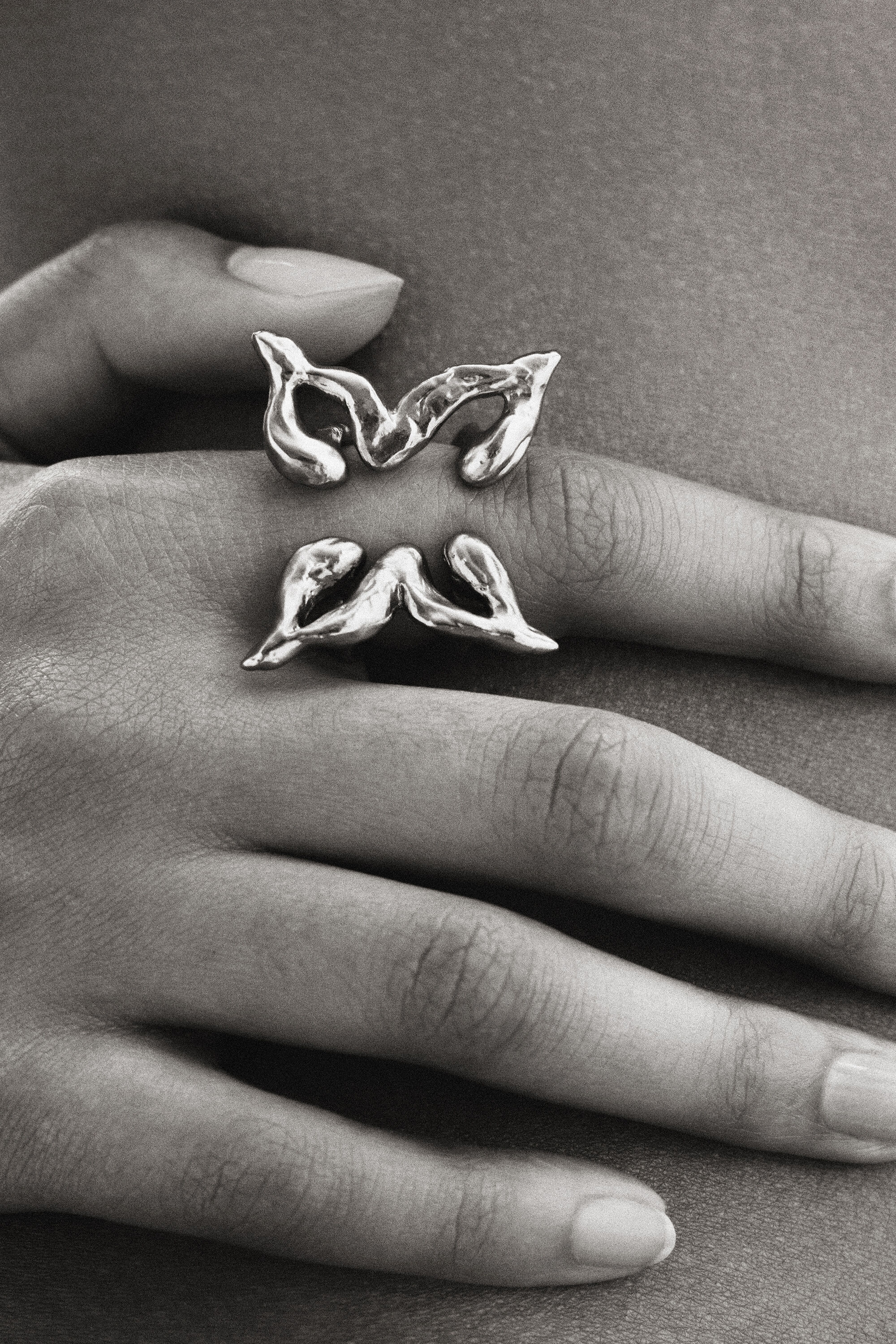 Anillo mariposa ba&ntilde;o plata Zalio