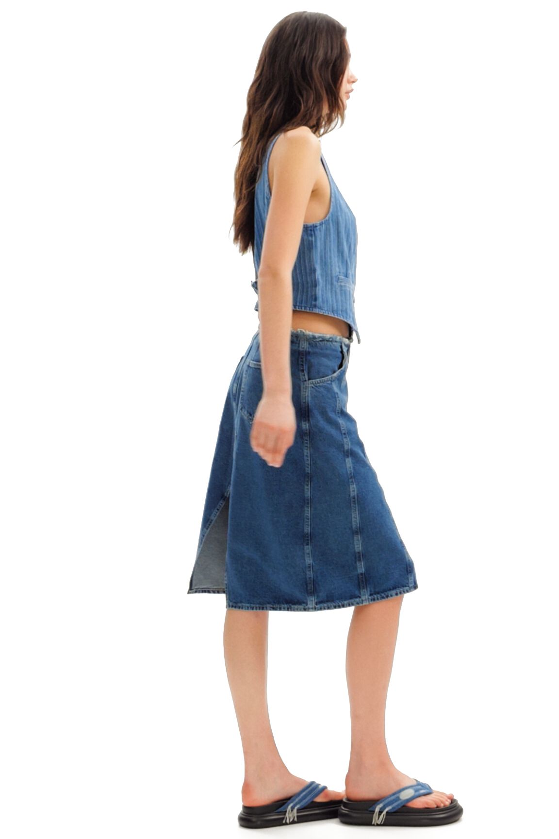 Minifalda denim bolsillos