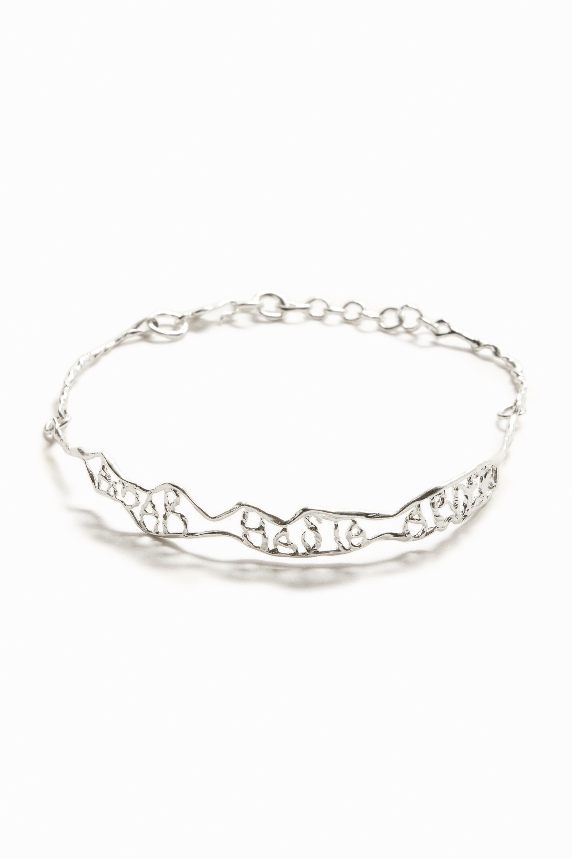 Choker mensaje estrecho ba&ntilde;o plata Zalio