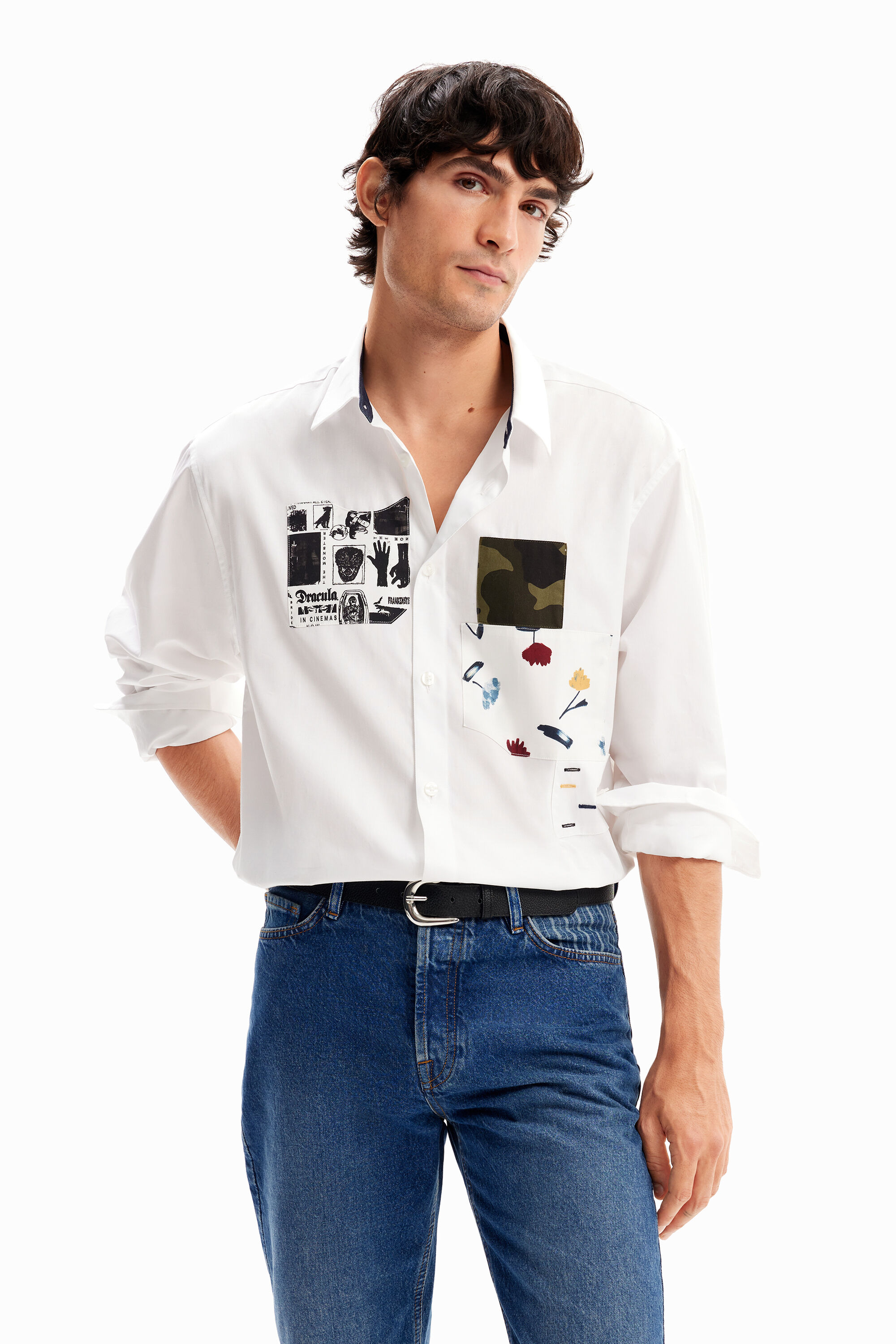 Camisa popel&iacute;n patch