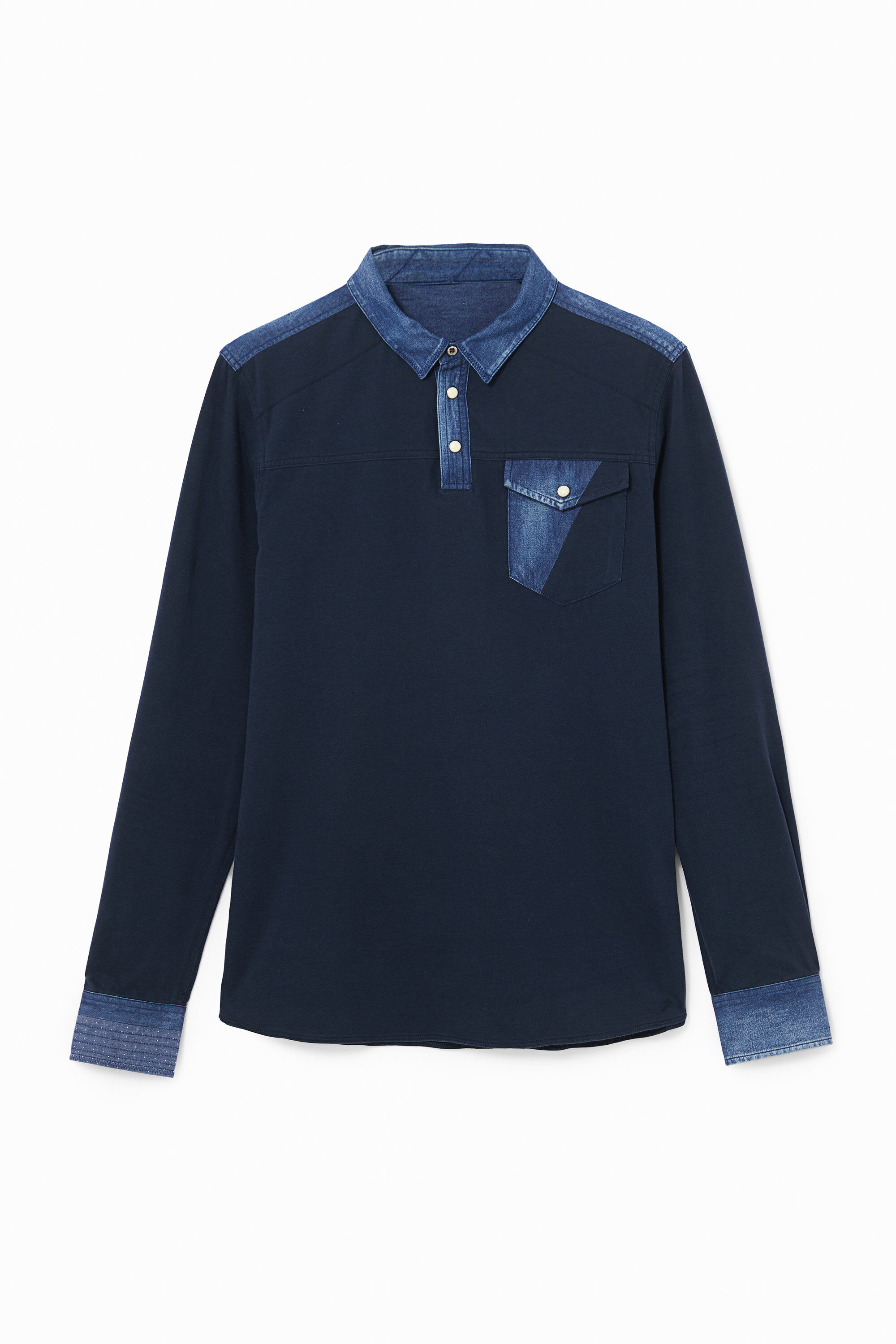 Polo algod&oacute;n y denim