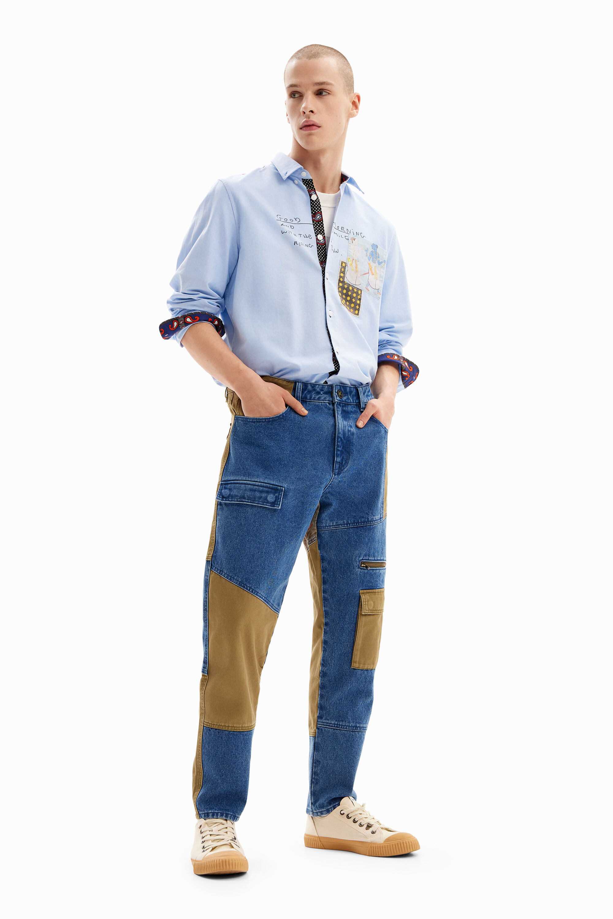 Pantal&oacute;n denim cargo