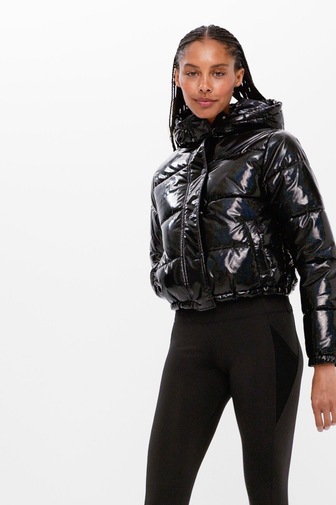 Chaqueta corta padded iridiscente