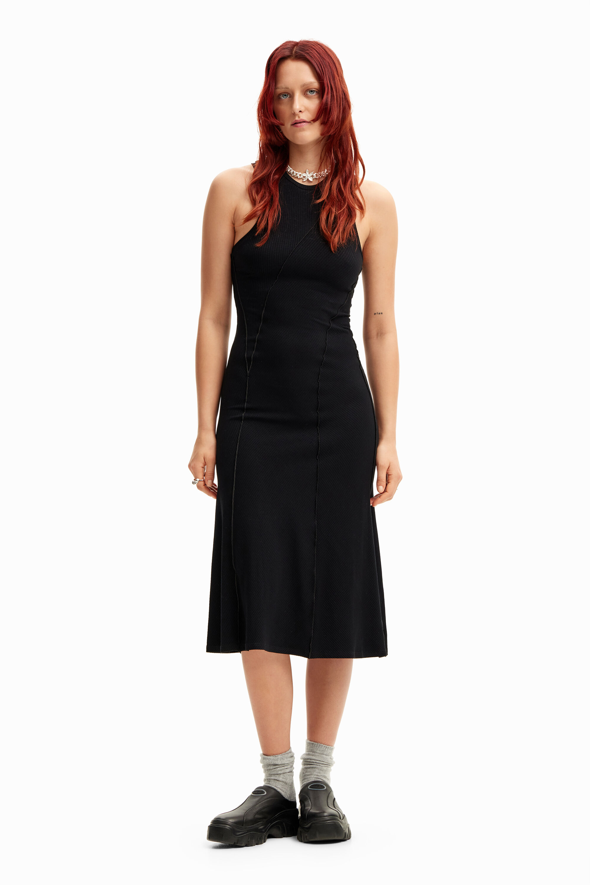 Vestido midi patch canal&eacute;
