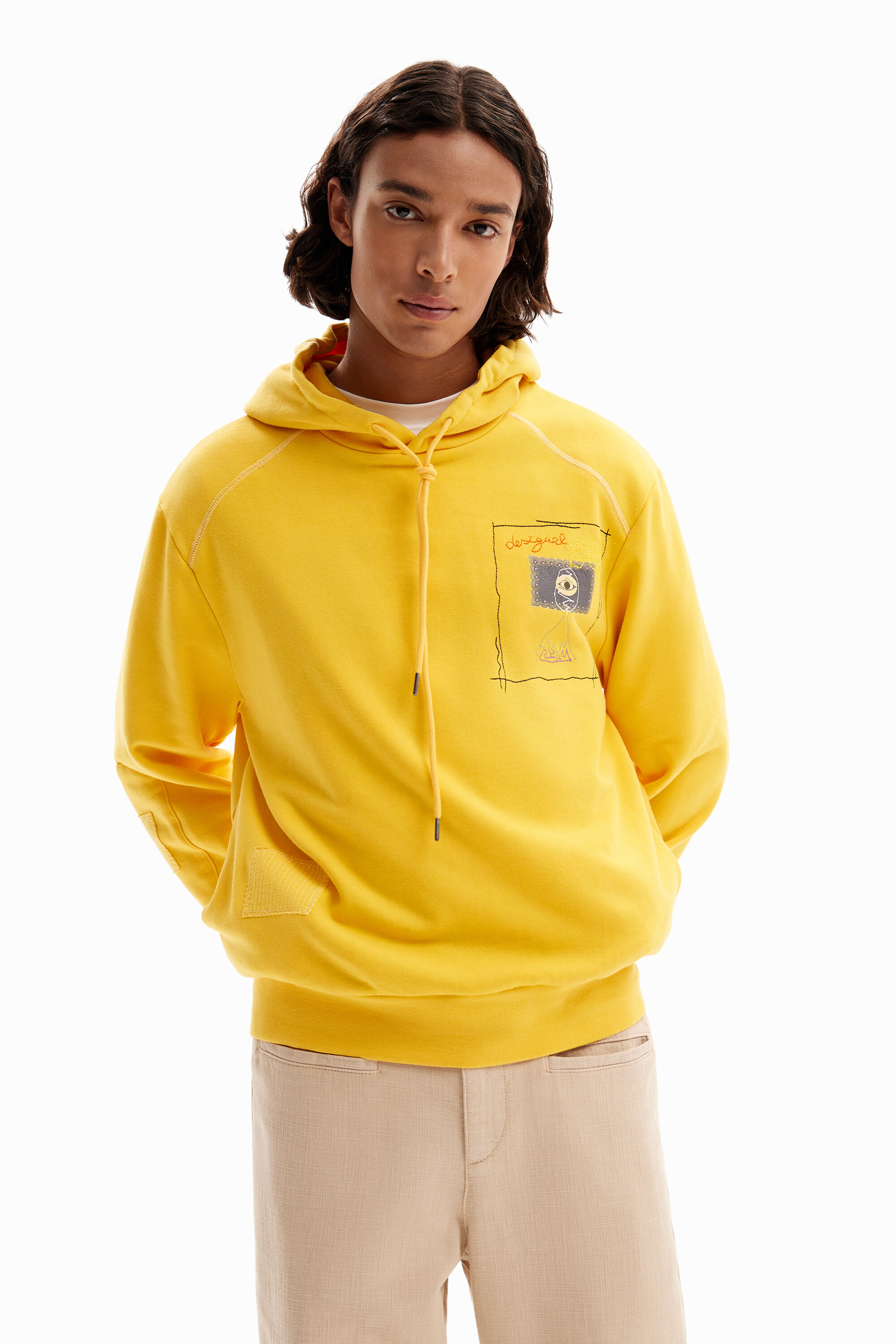 Sudadera patchwork mensaje