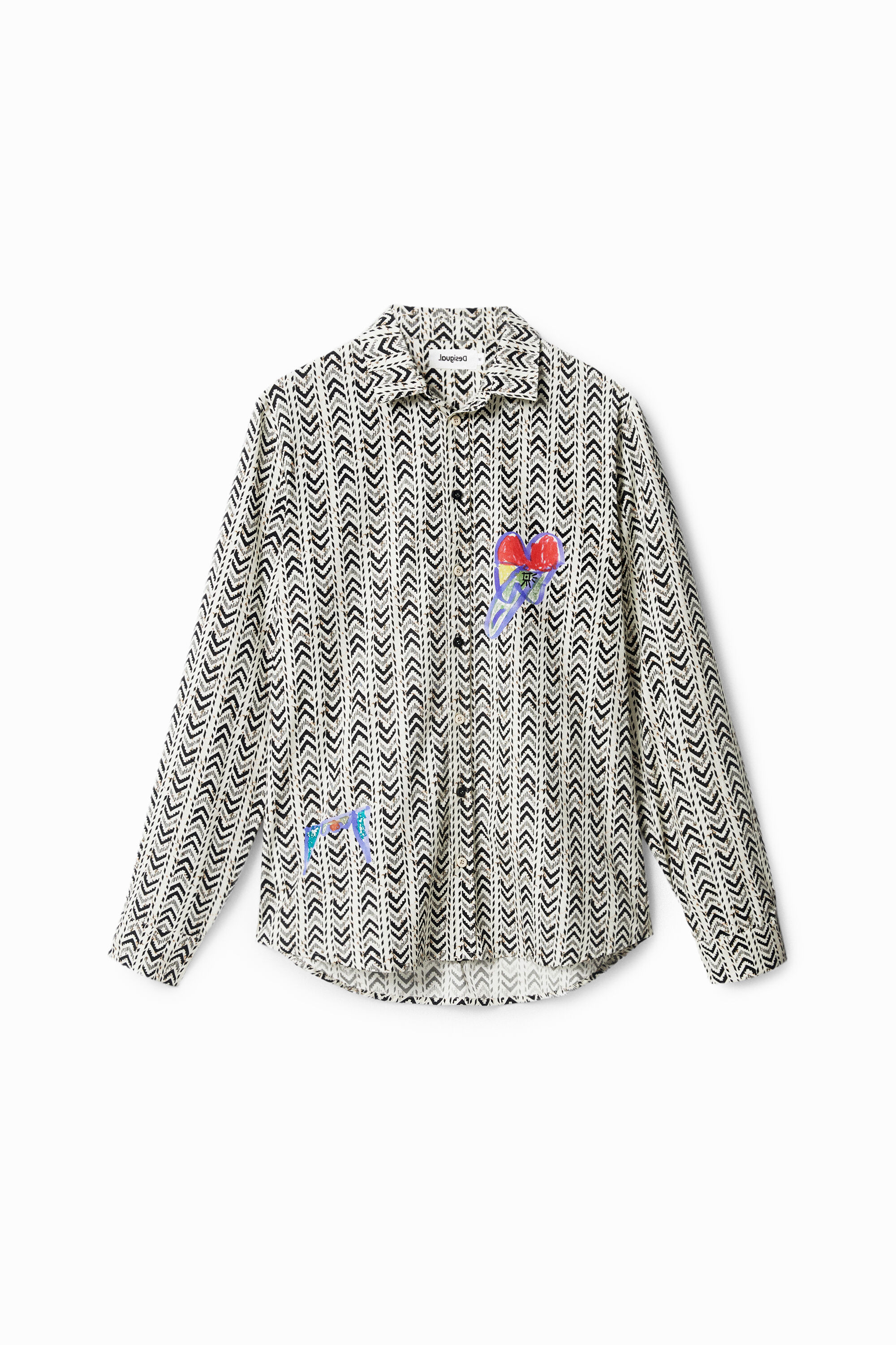 Camisa manga larga geometr&iacute;as