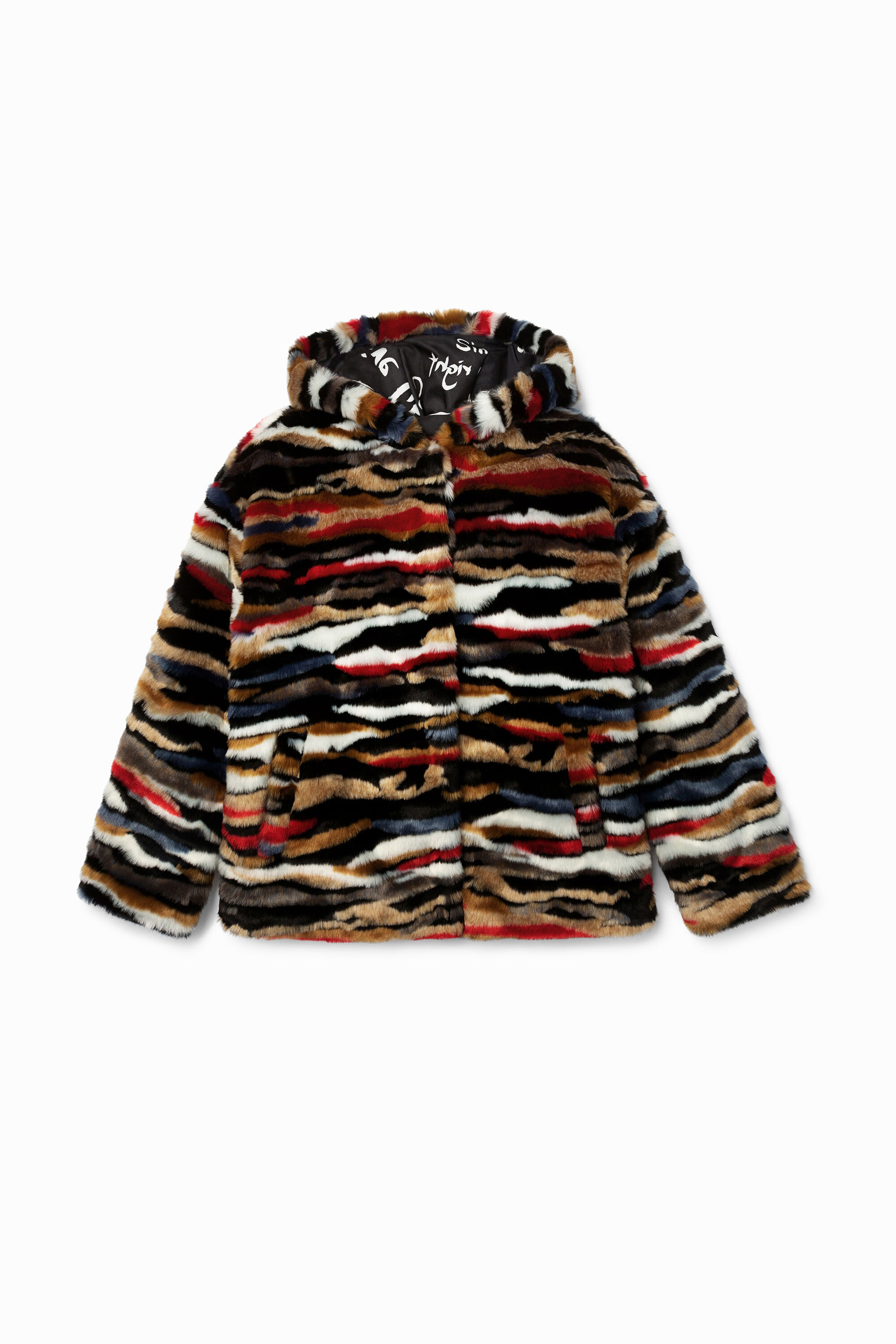 Chaqueta corta peluche multicolor