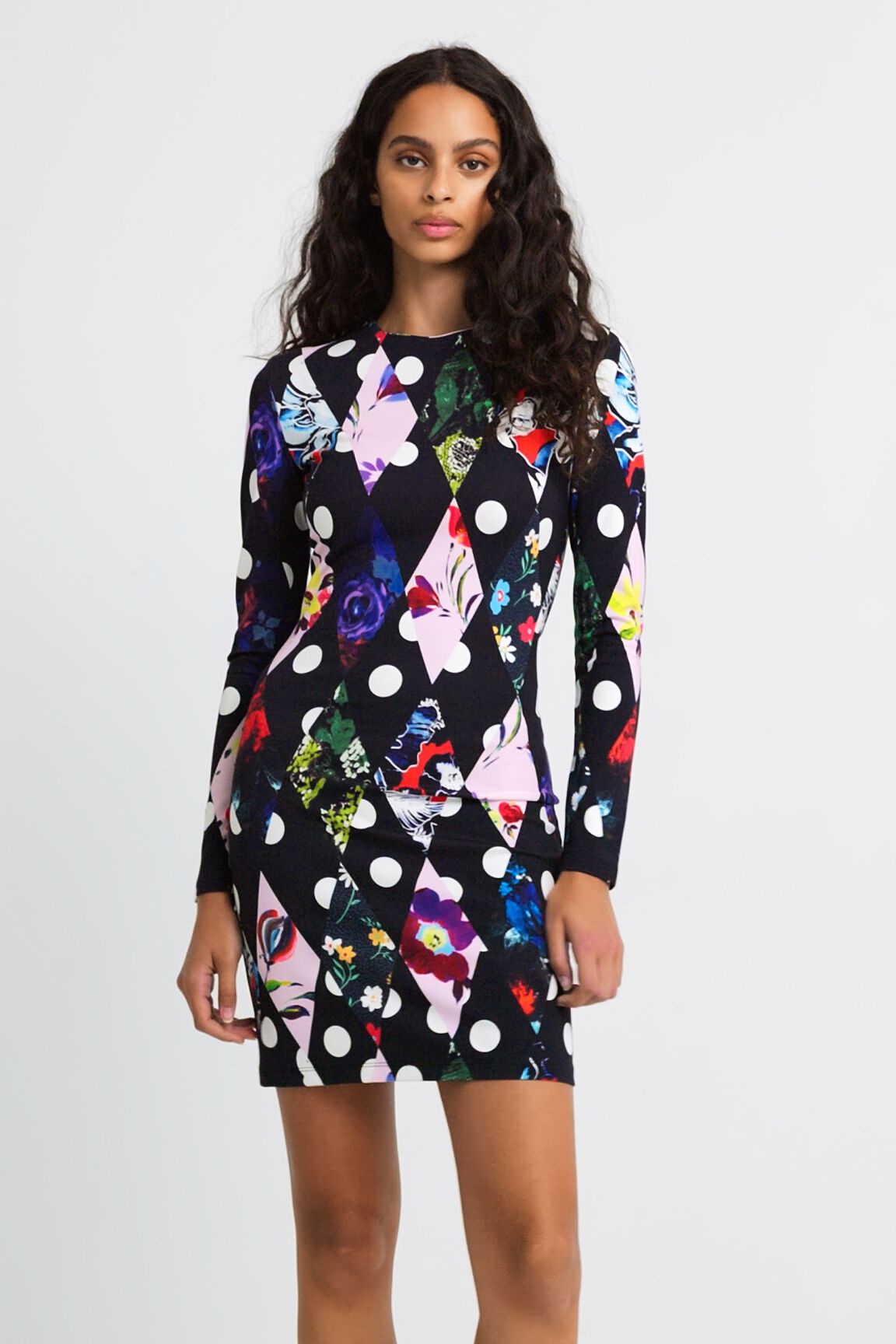 Vestido slim corto rombos