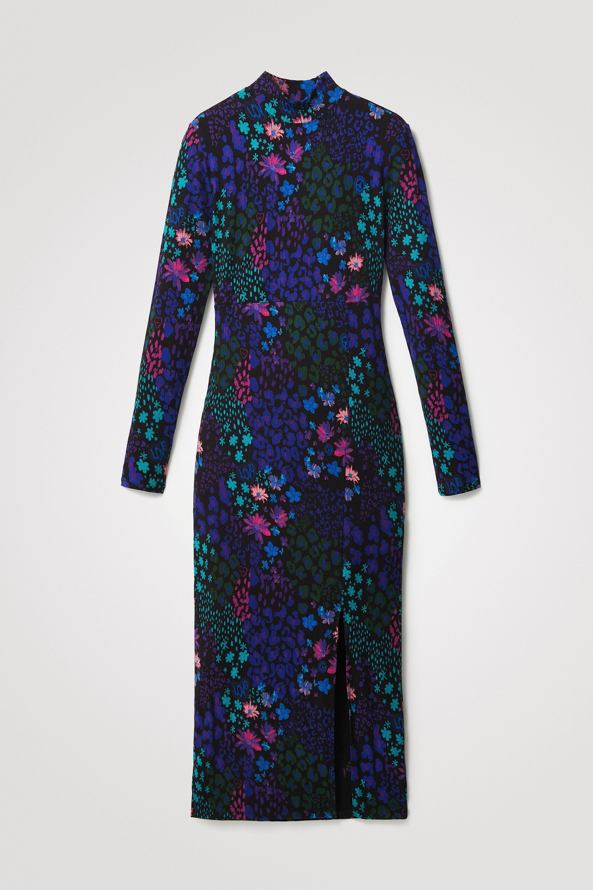 Vestido midi slim flores