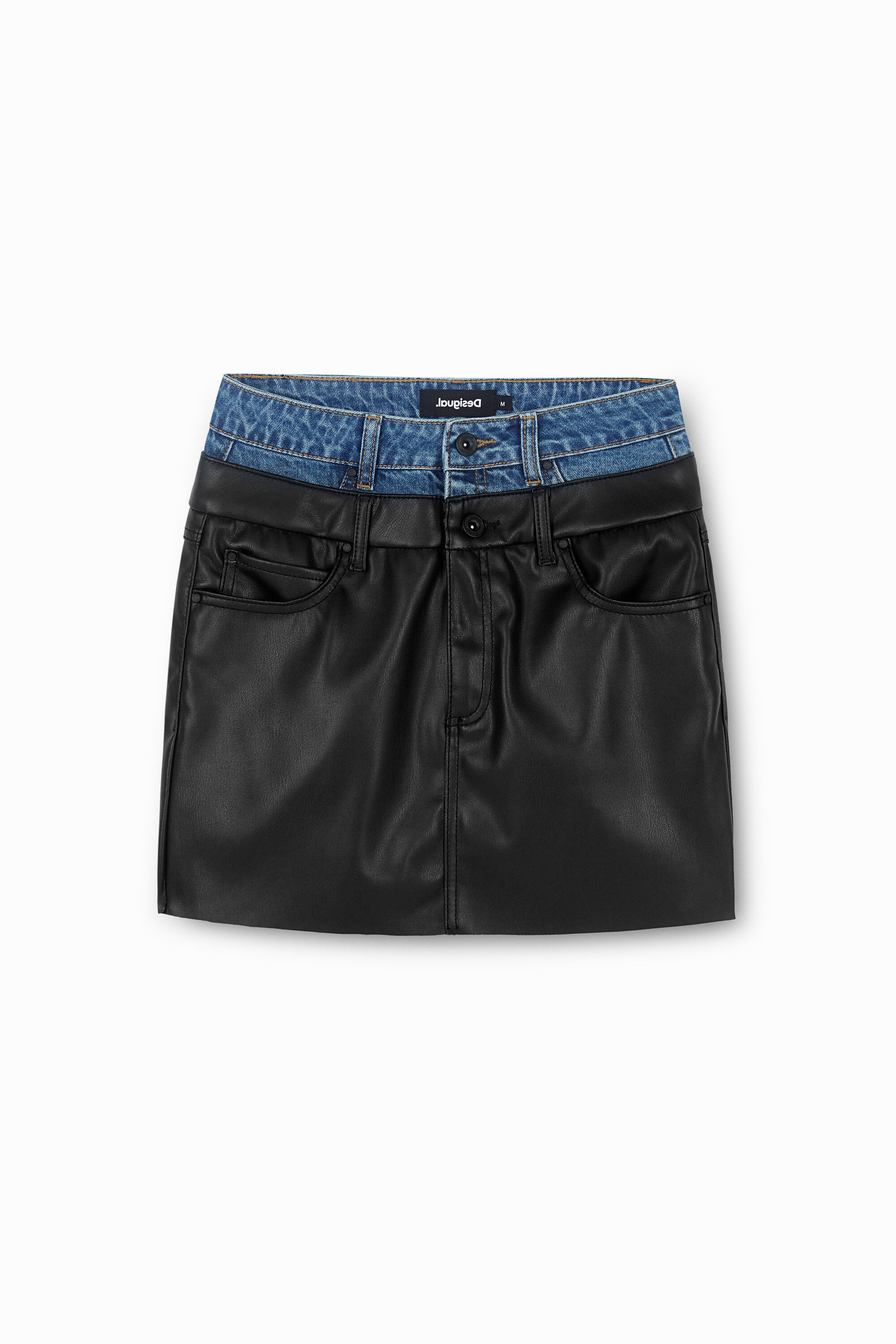 Minifalda slim doble cintura