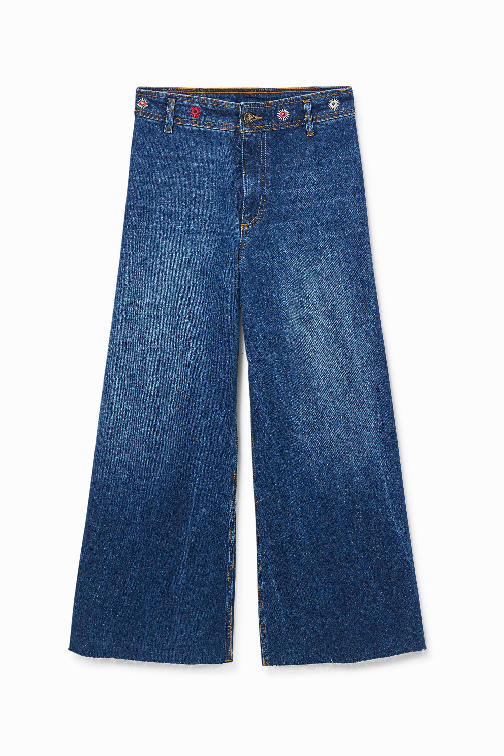 Pantal&oacute;n vaquero tobillero pata ancha